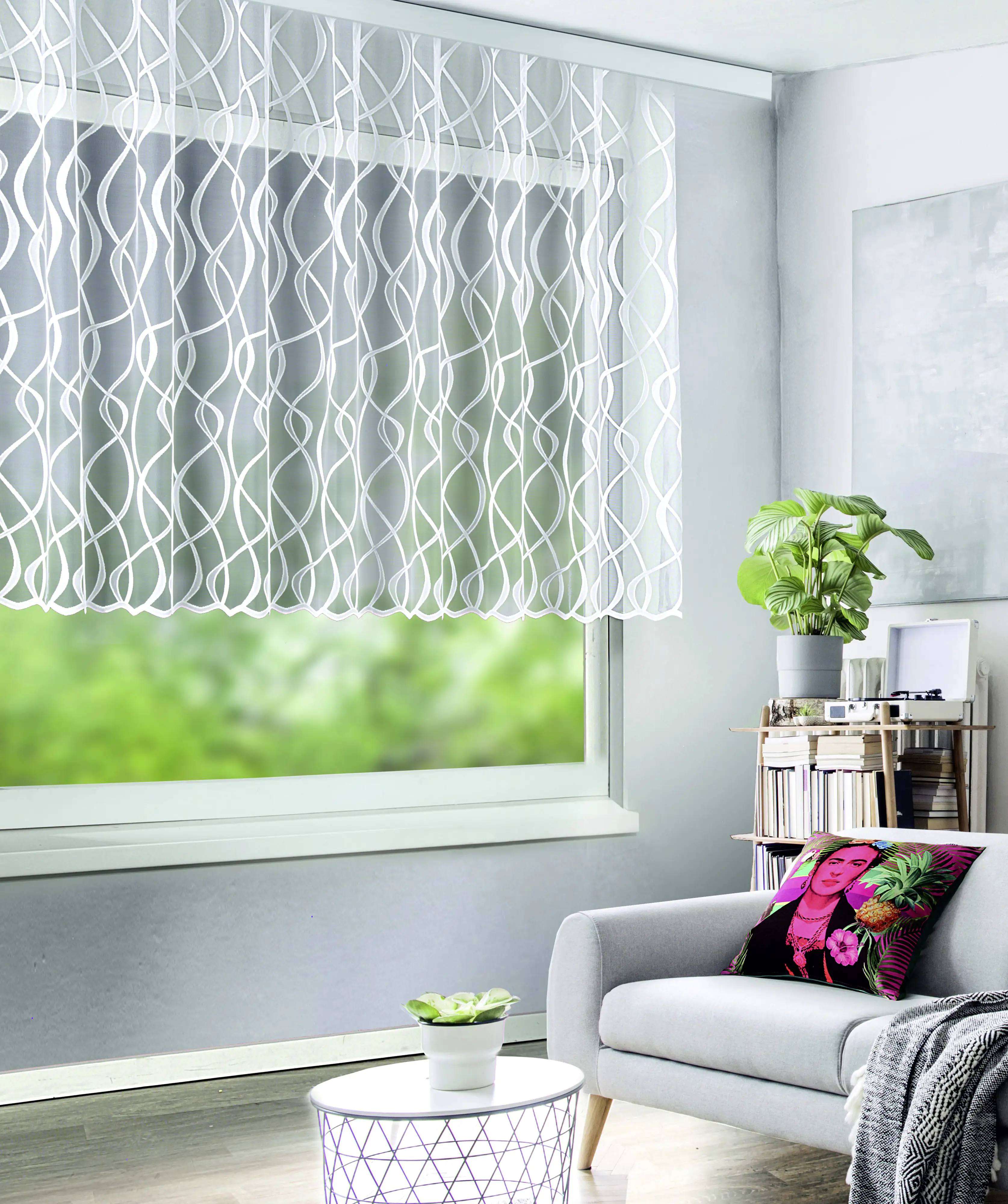 Neusser Collection Sockelstore mit Gardinenband weiß 300x125 cm