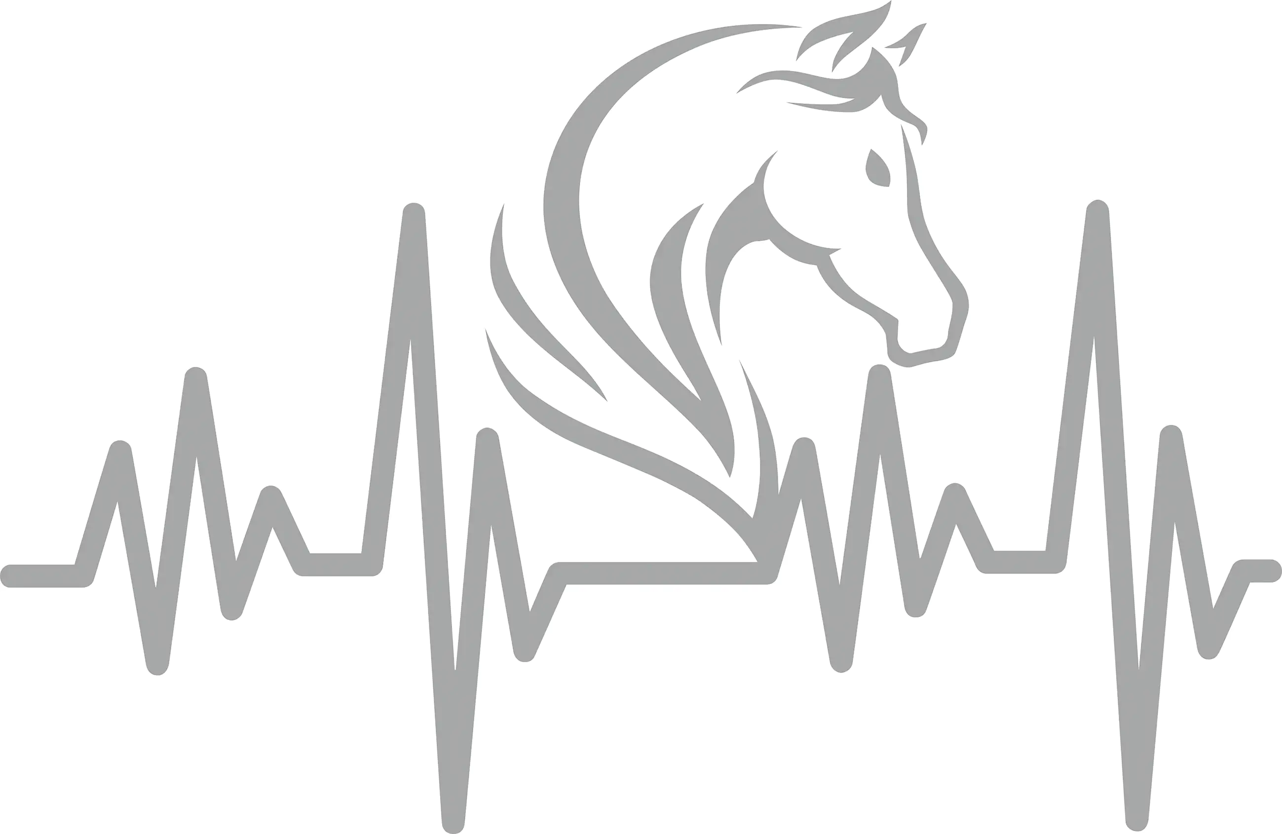 Hermann Schütz Aufkleber Pferd Herzschlag silbern appliziert Hermann Schütz Aufkleber Pferd Herzschlag silbern appliziert