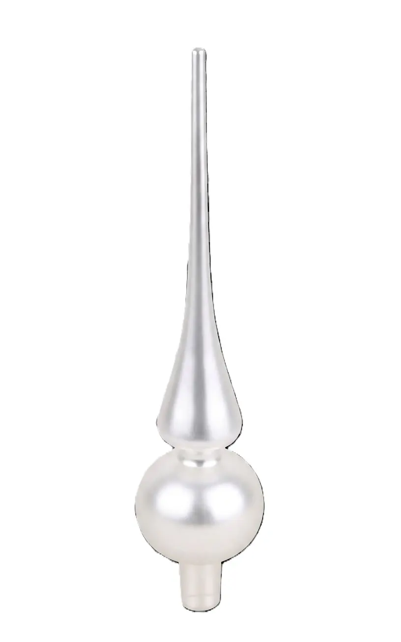 TrendLine Christbaumspitze aus Glas 26 cm silber mattiert