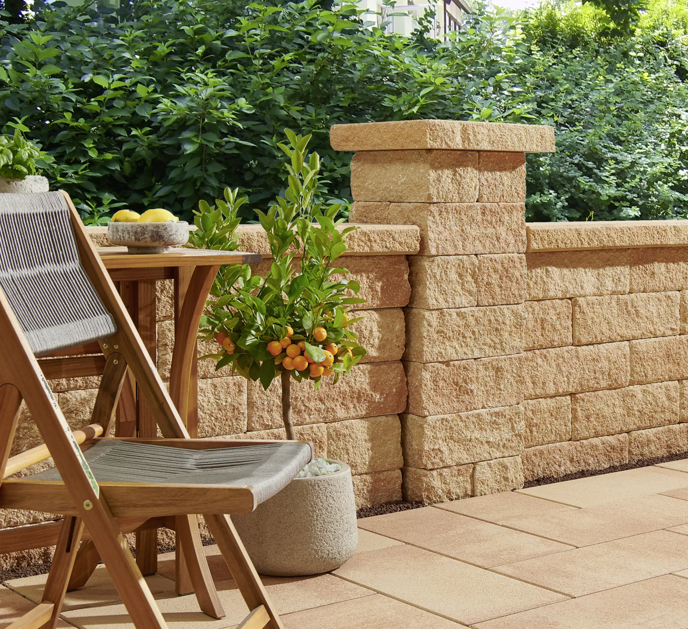 Kann Bruchsteinmauer Pfeilerelement 37,2x18,6x15 cm sandstein