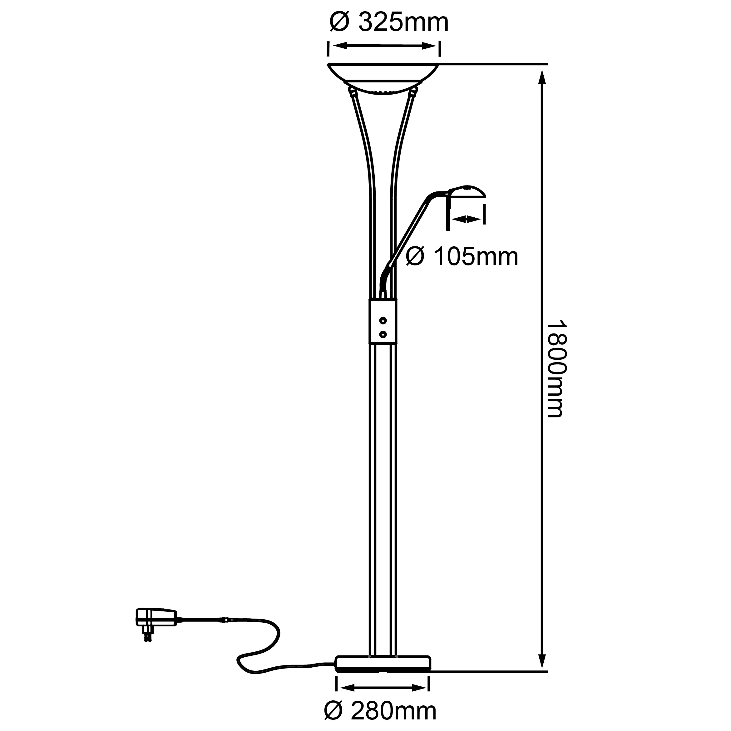 Brilliant LED Deckenfluter mit Lesearm 180 cm Finn weiß Brilliant LED Deckenfluter mit Lesearm 180 cm Finn weiß