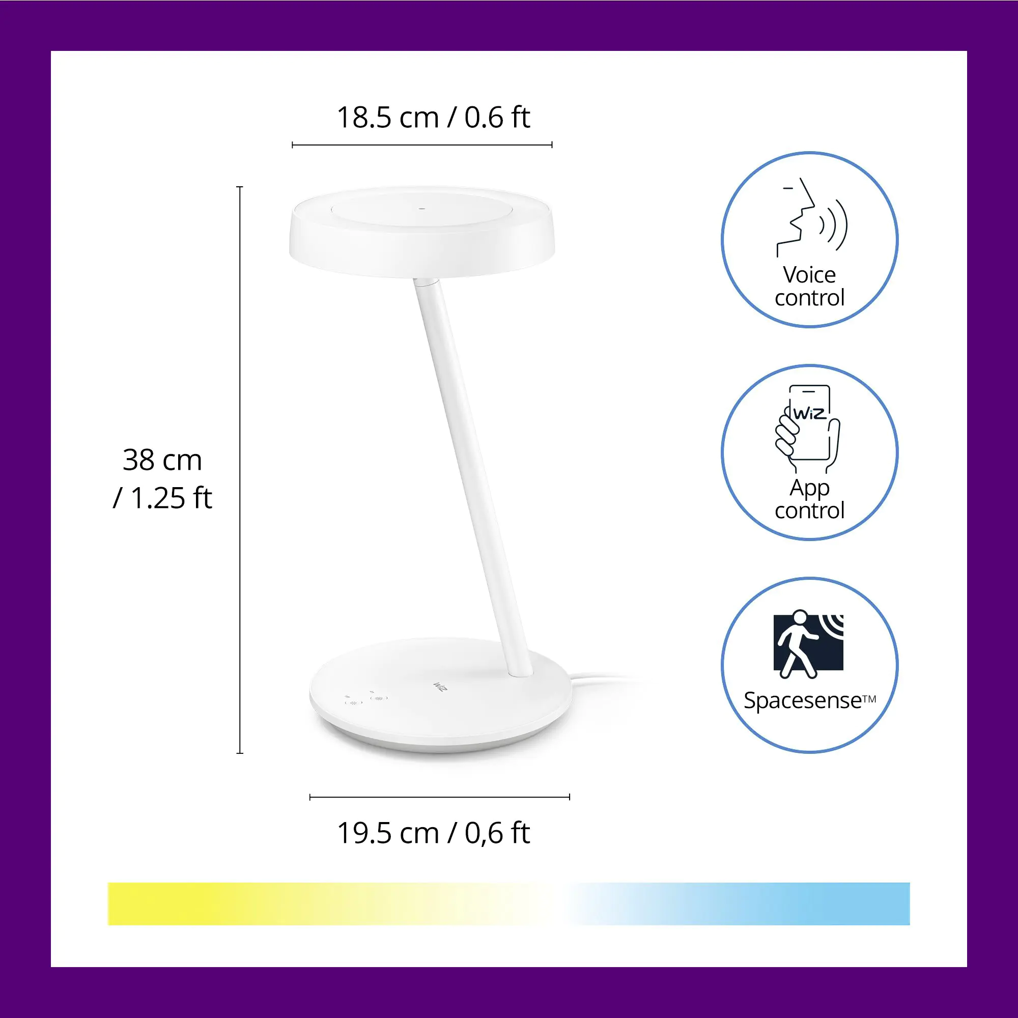 Wiz LED-Tischleuchte Portrait 10 W RGB-Beleuchtung weiß Wiz LED-Tischleuchte Portrait 10 W RGB-Beleuchtung weiß