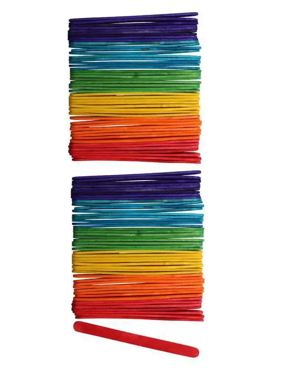 Glorex Bastelhölzer 10 x 114 mm farbig sortiert 100 Stk.