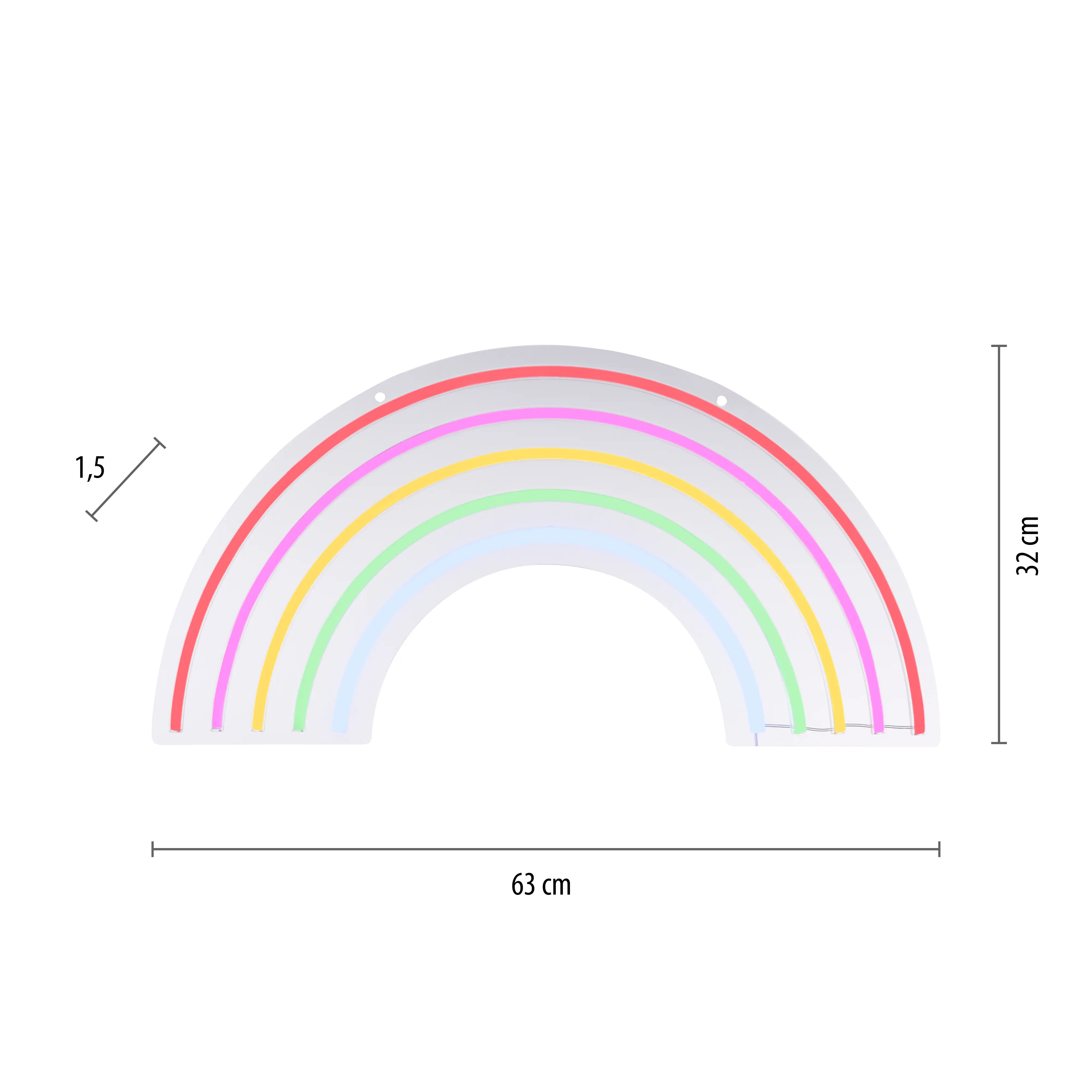 Just light LED Dekoleuchte Rainbow 63 x 1,5 x 32 cm Just light LED Dekoleuchte Rainbow 63 x 1,5 x 32 cm