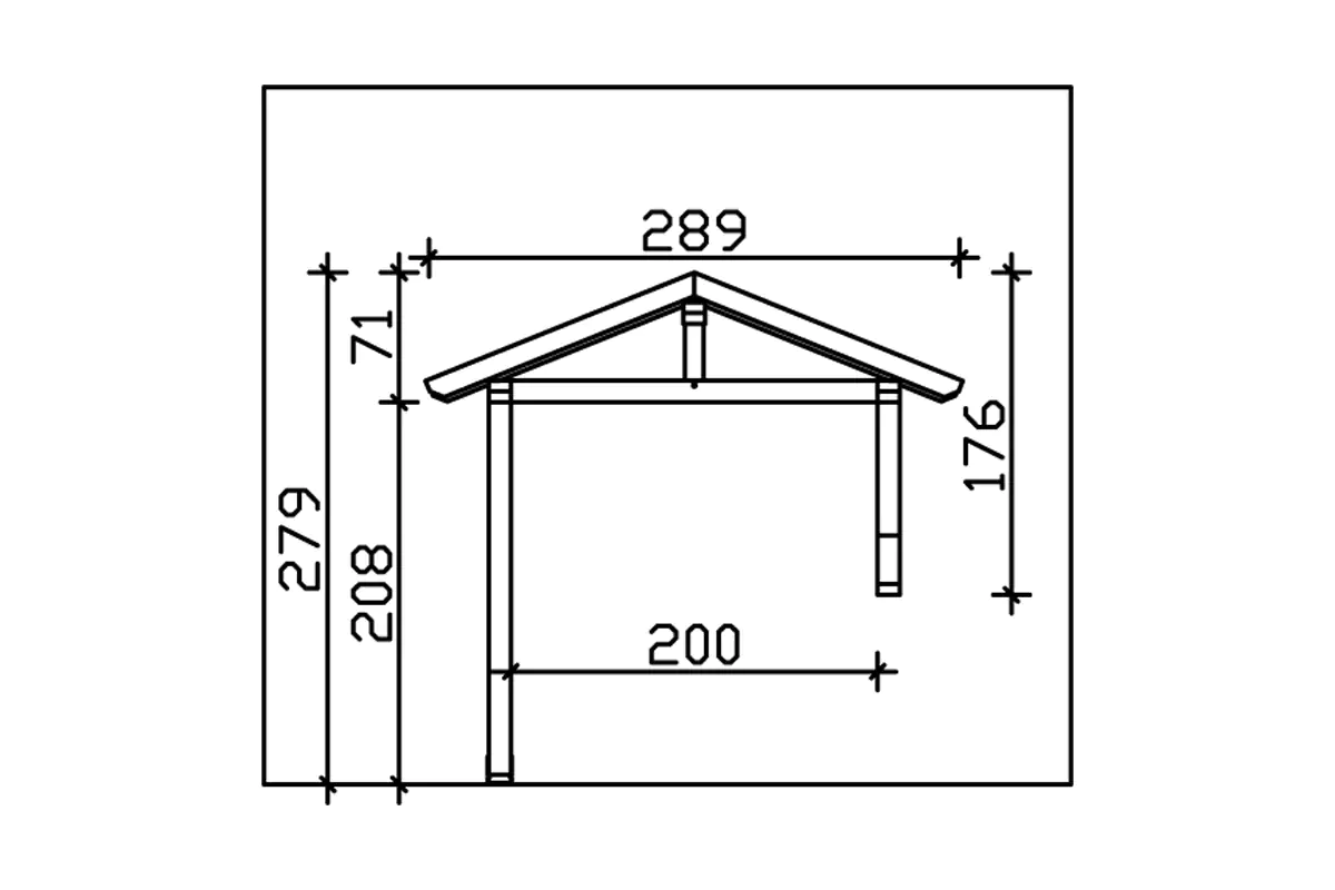 SKAN HOLZ Vordach Stralsund Typ 3 289 x 116 cm, lasiert in Weiß