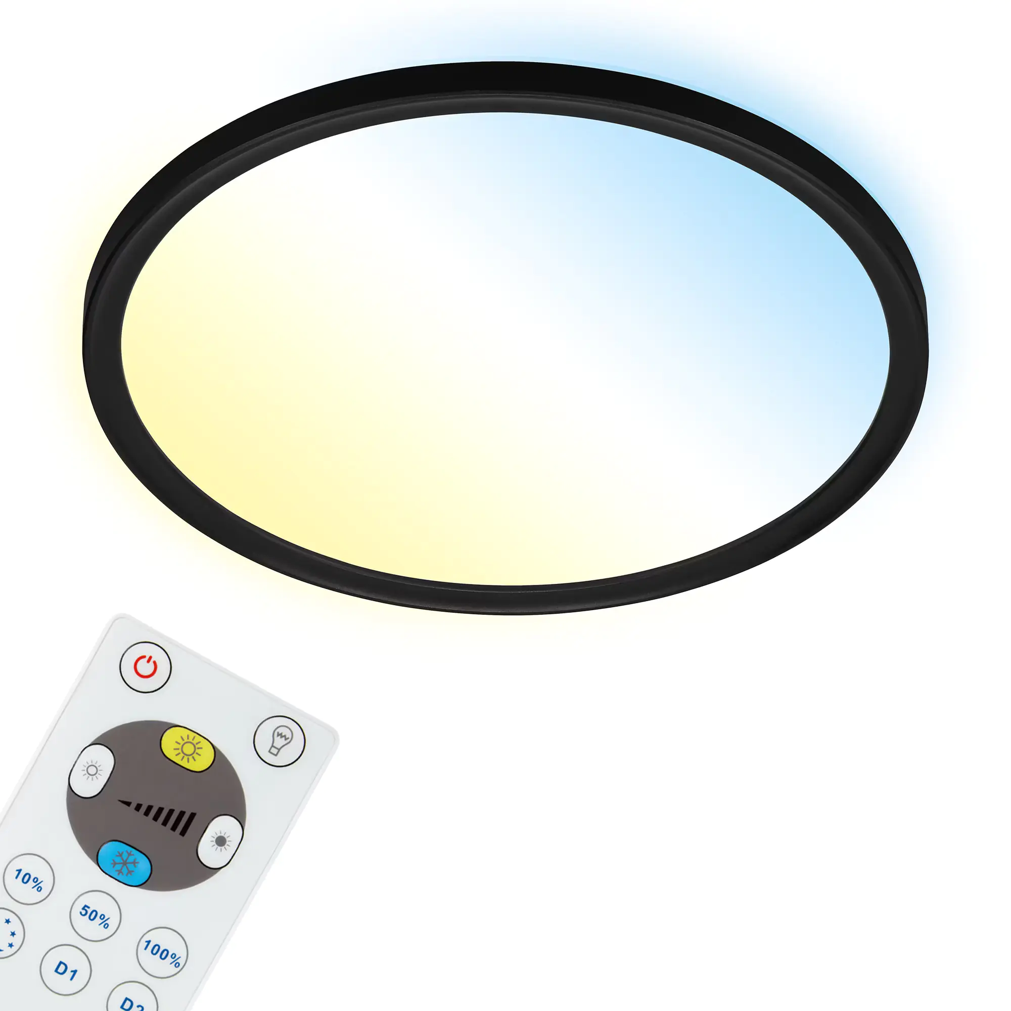 Briloner LED Panel Slim Ø 29,3 cm, schwarz, utraflach CCT