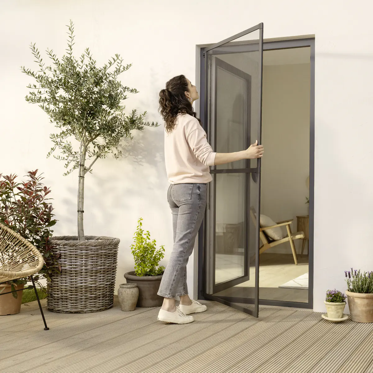 tesa Fliegengitter-Tür Comfort im Alurahmen 120 x 240 cm weiß