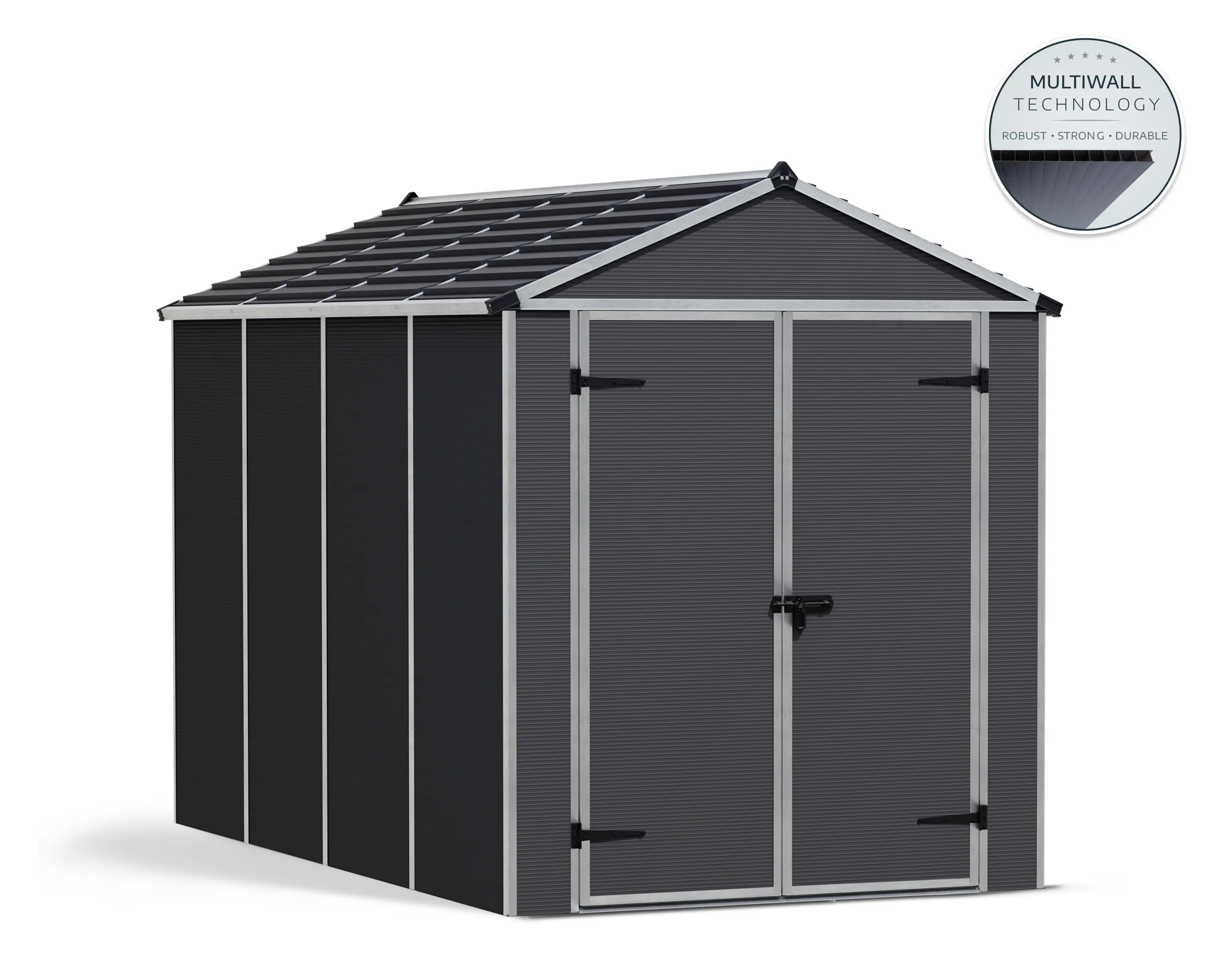 Canopia Gerätehaus Rubicon Alu grau 304 x 185 cm