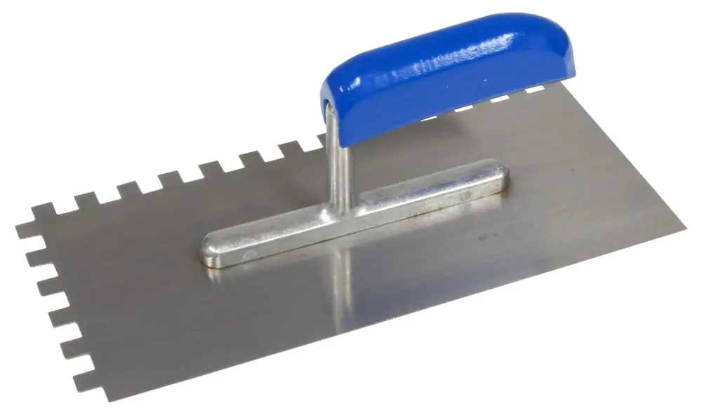 Zahnglättekelle 280 x 130 mm, Zahnung 8 x 8 mm Stahl