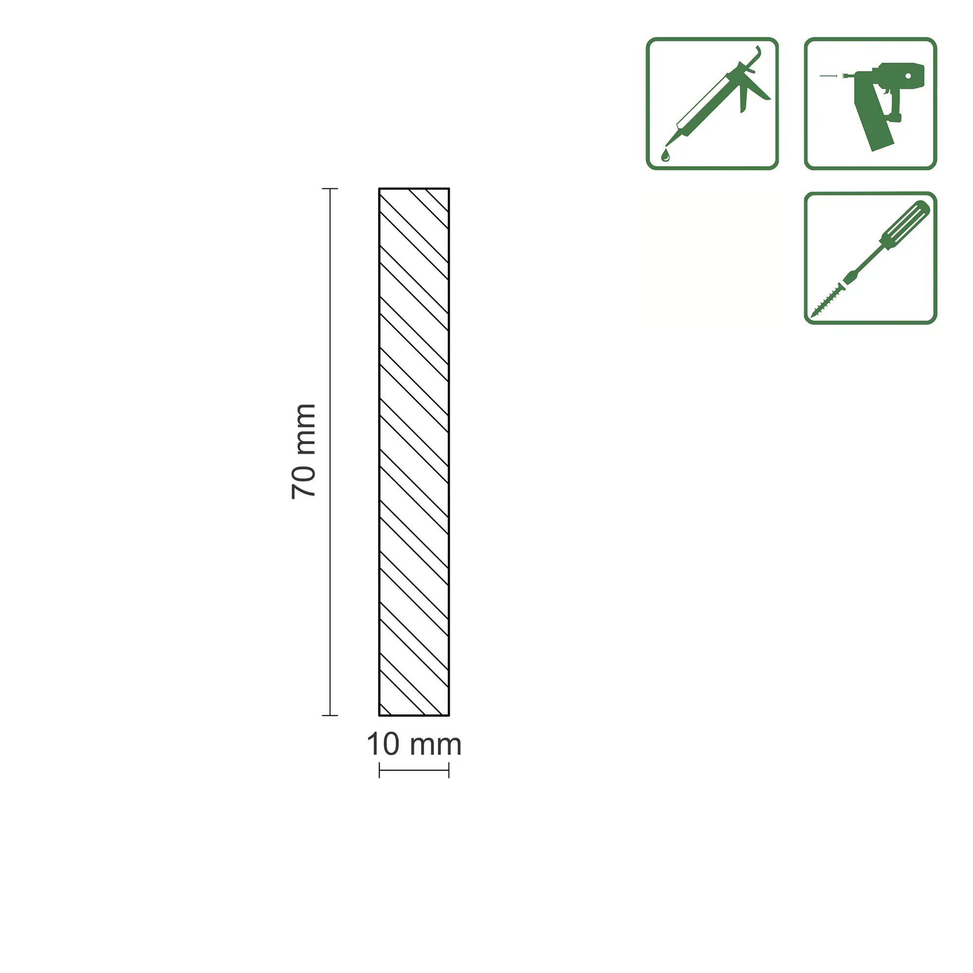 FN Neuhofer Flachleiste 240 cm 70 x 10 mm Fichte/Kiefer
