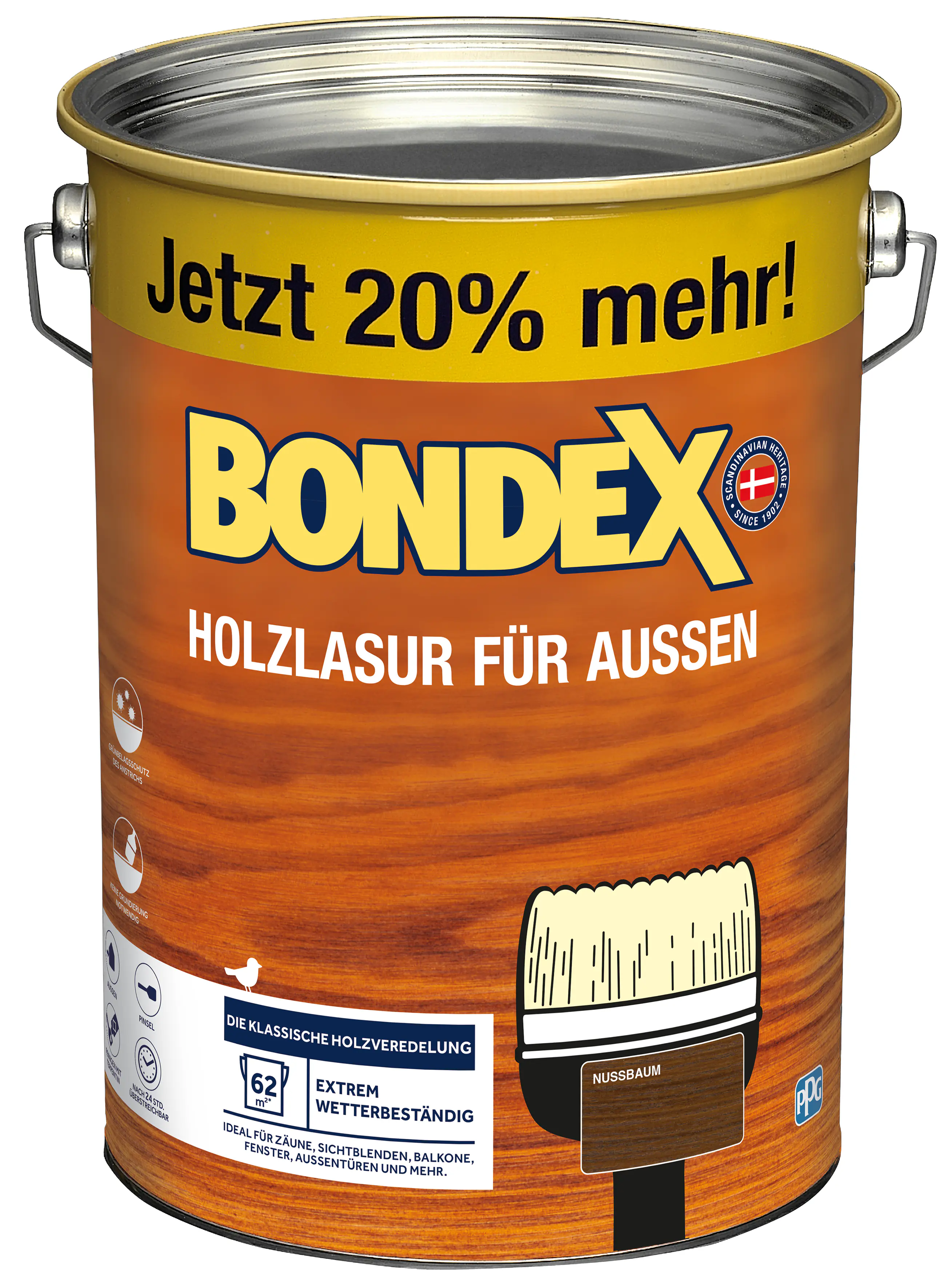 Bondex Holzlasur für Außen 4,8 L nussbaum