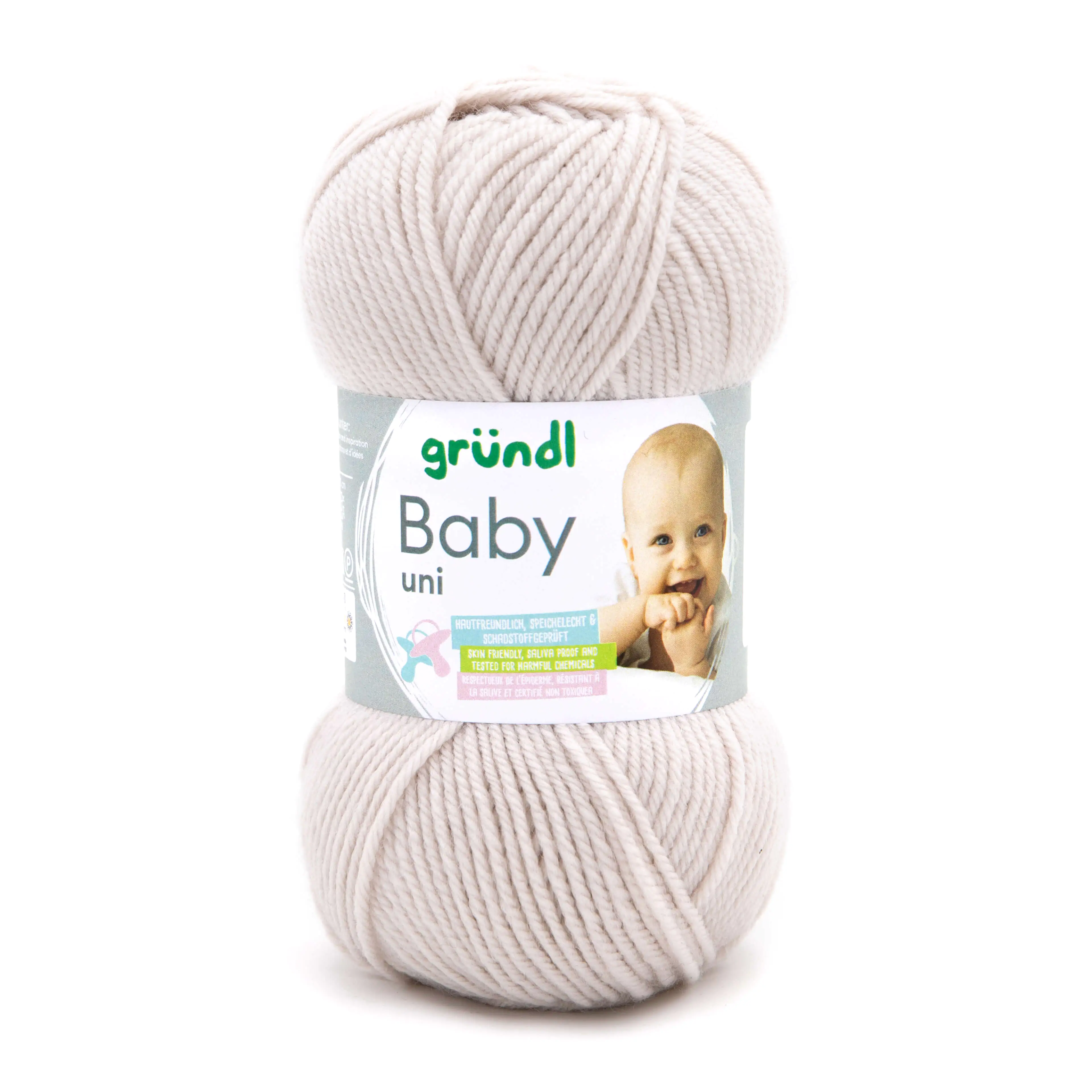 Gründl Wolle Baby uni 50 g ecru