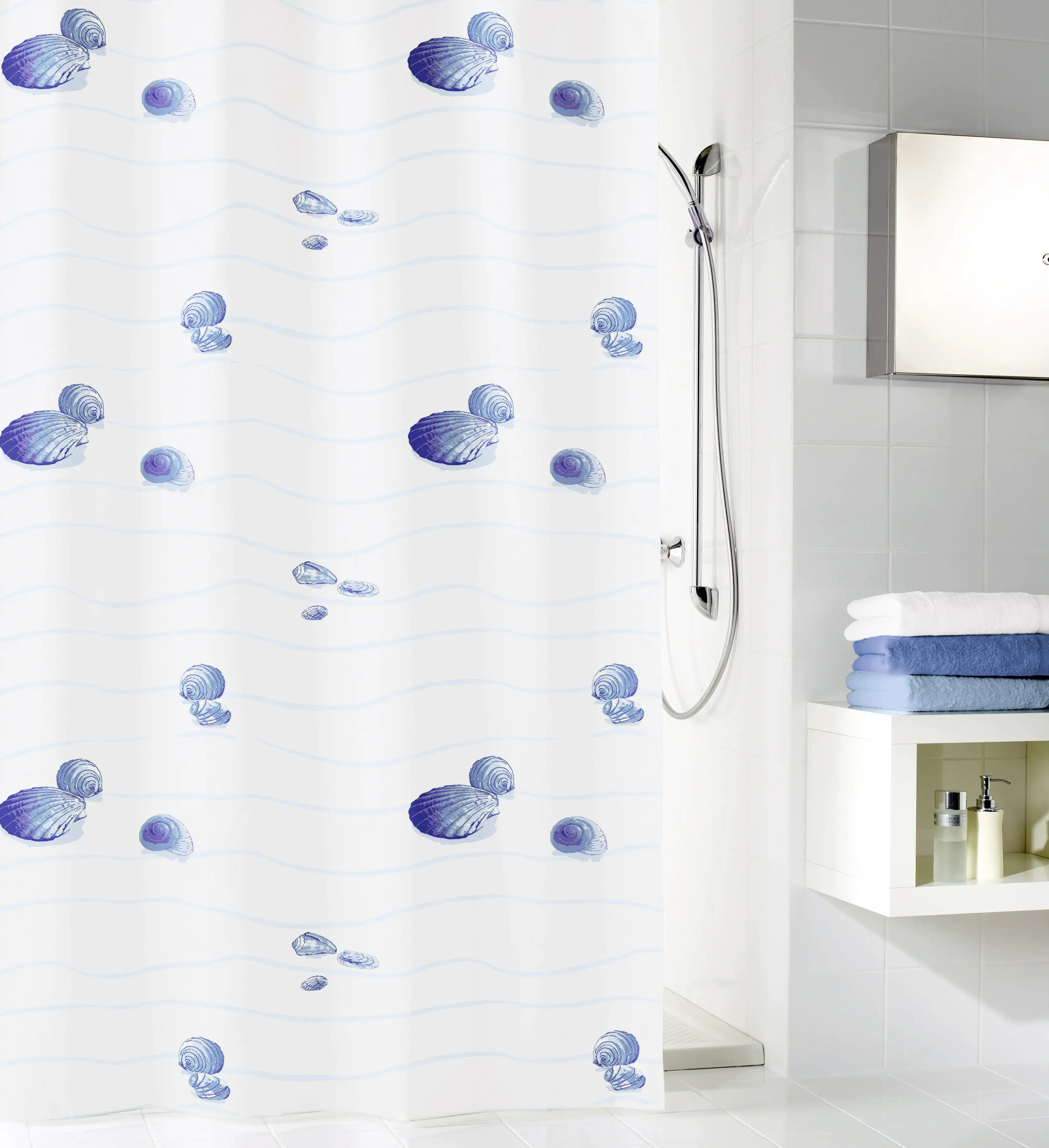 Kleine Wolke Duschvorhang Miami blau, 180 x 200 cm