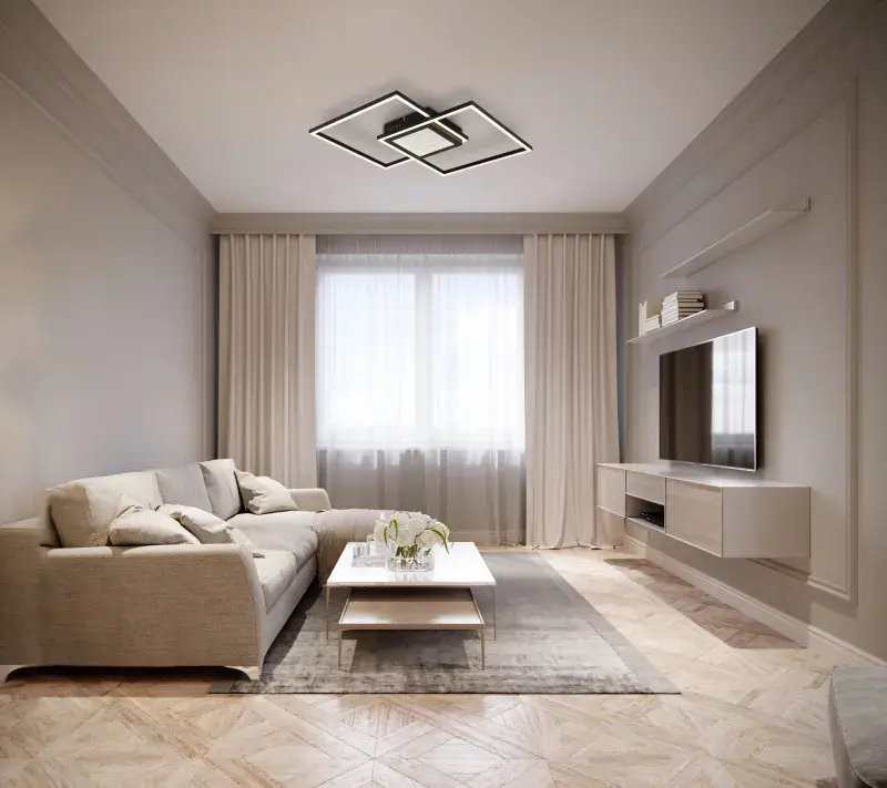 Globo Deckenleuchte Saunders 42,6 x 42,6 cm schwarz CCT