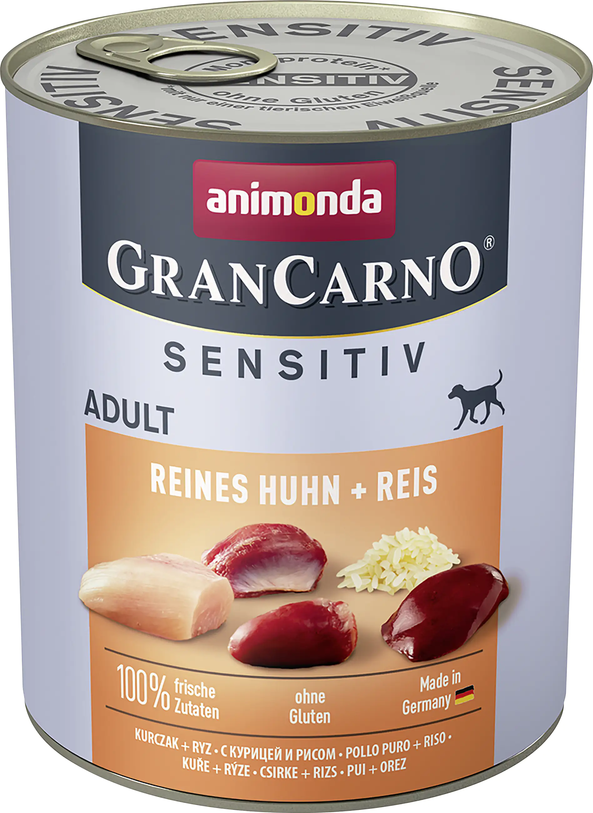 Animonda GranCarno Hundenassfutter Sensitiv Huhn + Reis 800 g