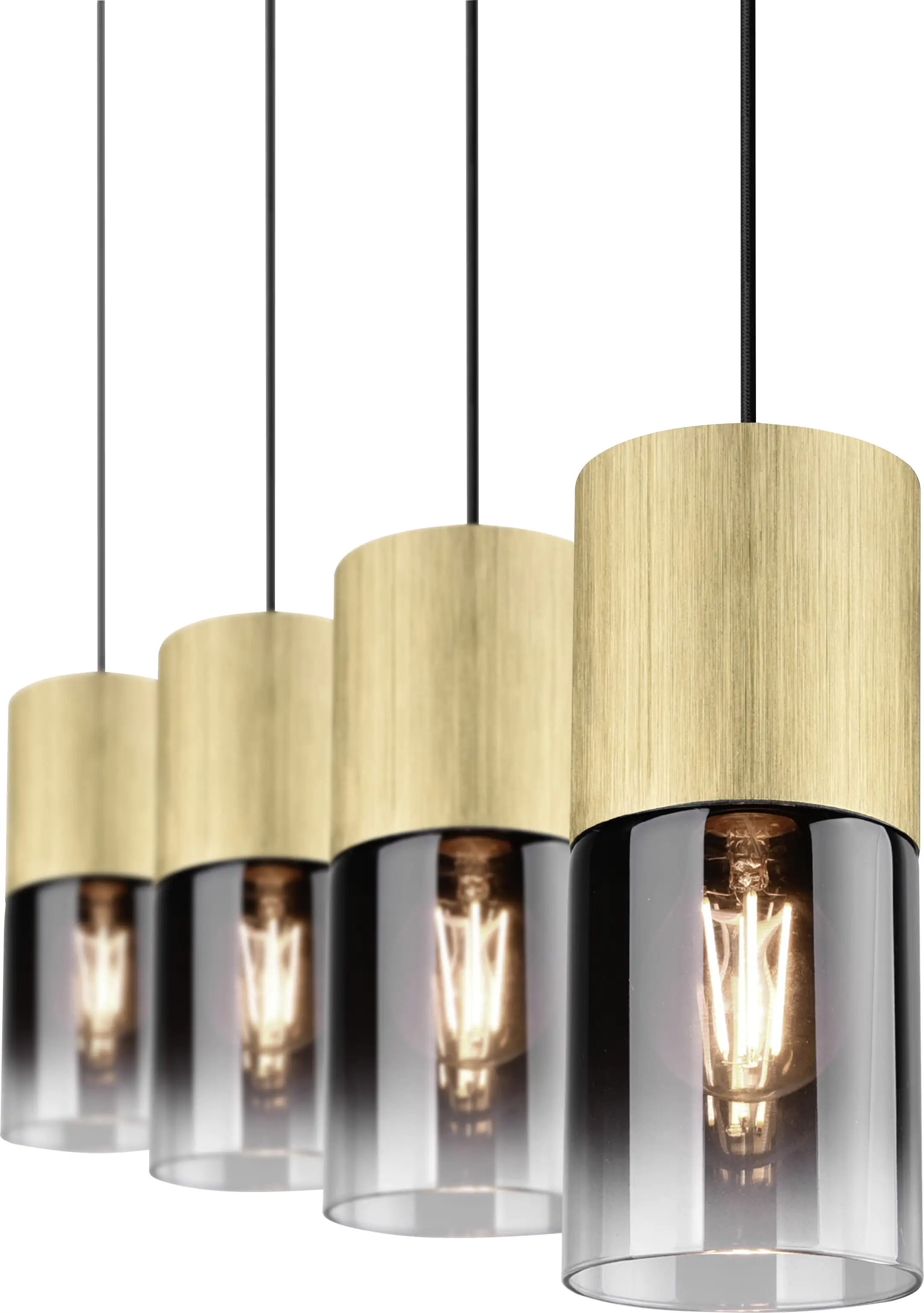 Trio Leuchten 4er Pendelleuchte Robin messing-matt 80,5 x 10 cm E27 28 W