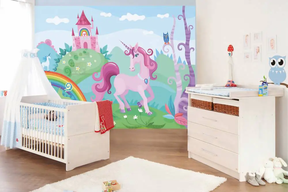 papermoon Vlies- Fototapete Digitaldruck 250 x 180 cm Kids Purple Unicorn