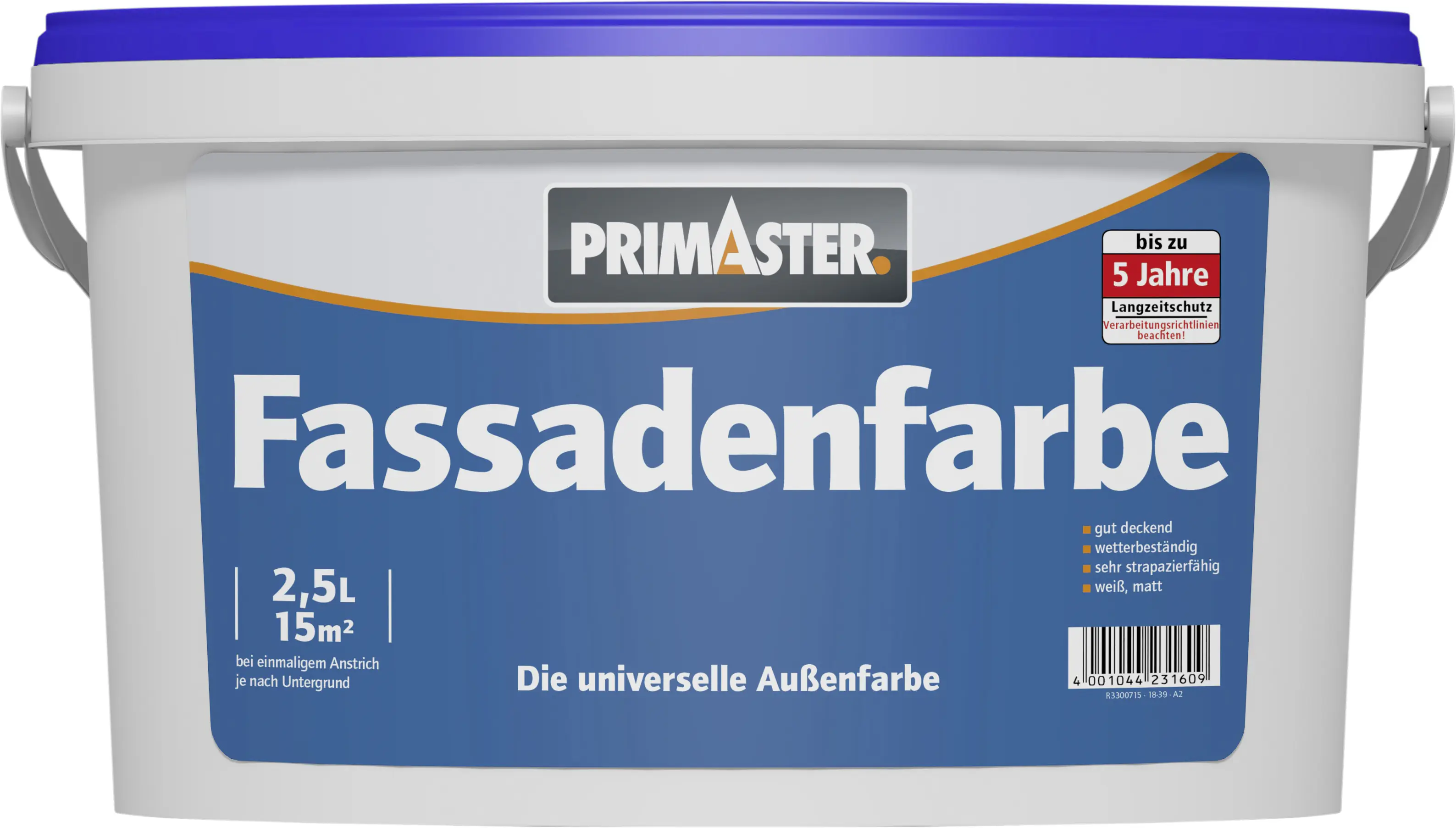 Primaster Fassadenfarbe 2,5 L weiß matt Primaster Fassadenfarbe 2,5 L weiß matt