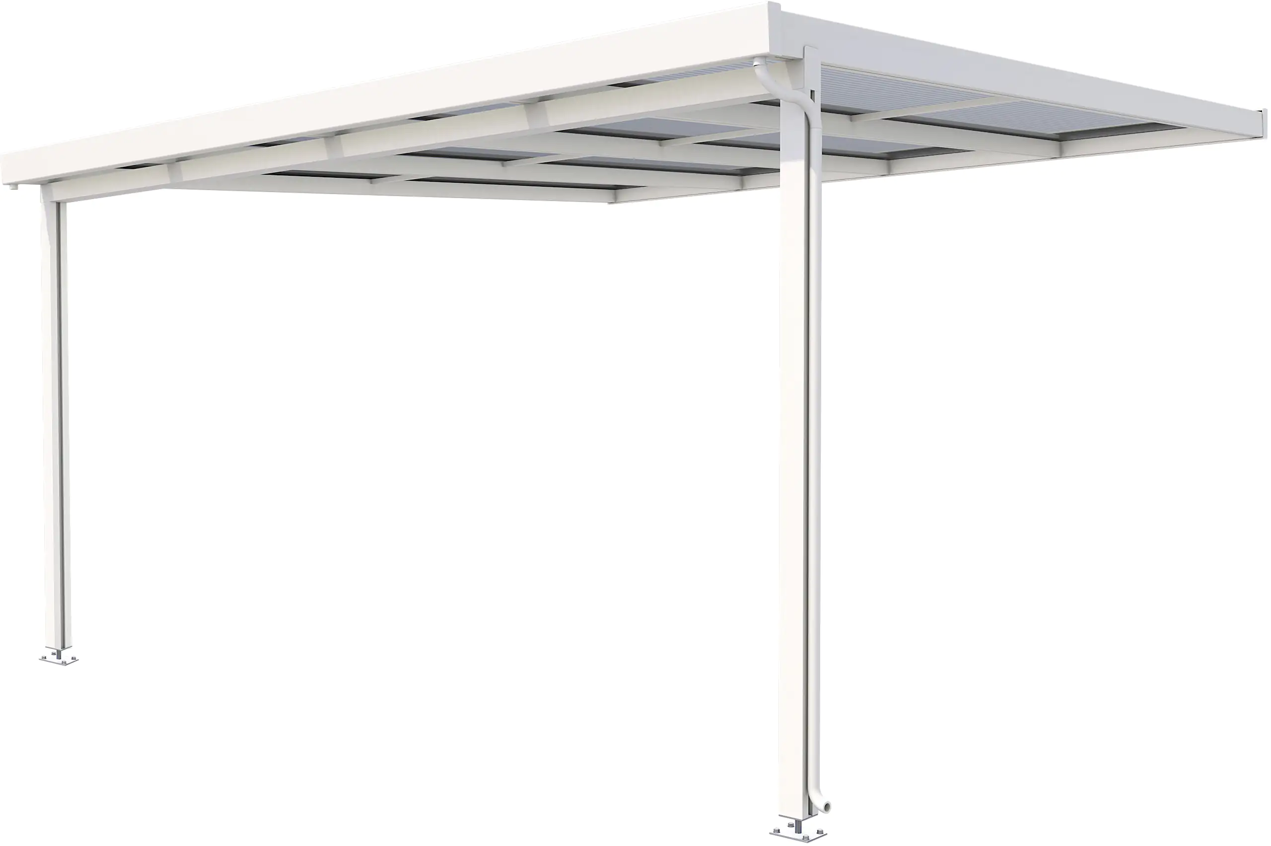 Gutta Premium Terrassendach 410,2 x 406 cm weiß PC weiß opal 16 mm