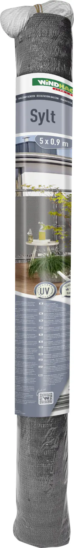 Windhager Balkonsichtschutz Sylt 0,9 x 5 m uni-grau