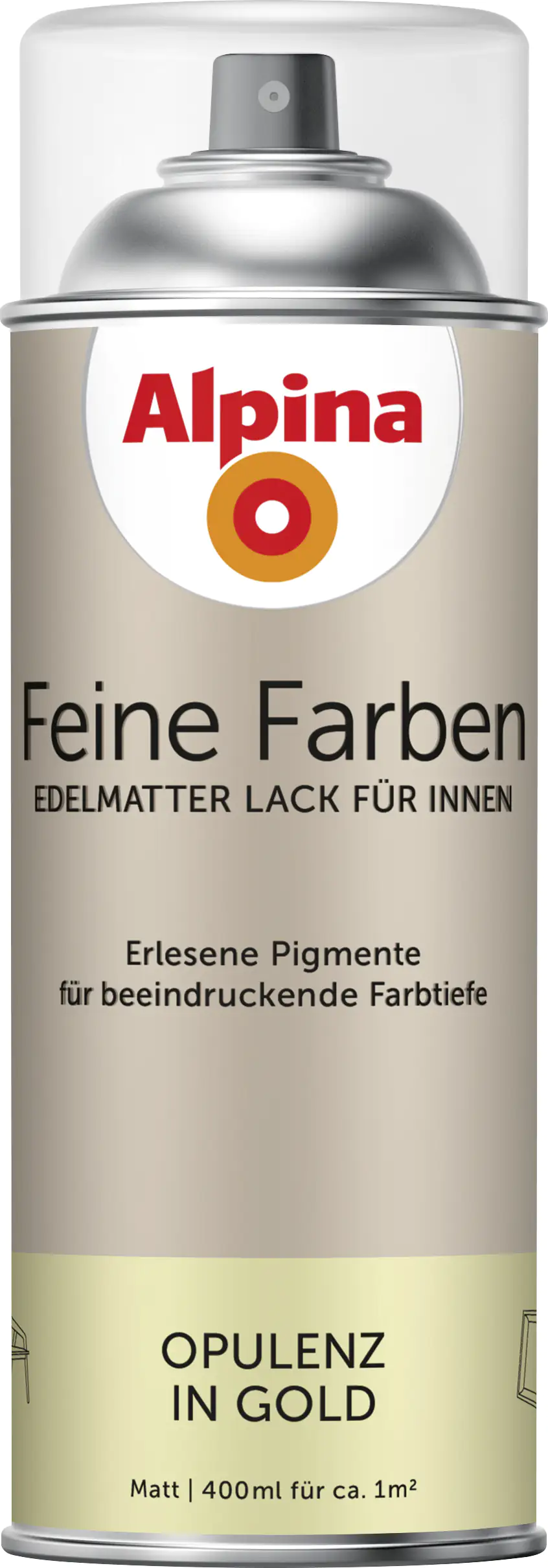 4001244764426 Alpina Feine Farben Sprühlack Opulenz in Gold 400 ml