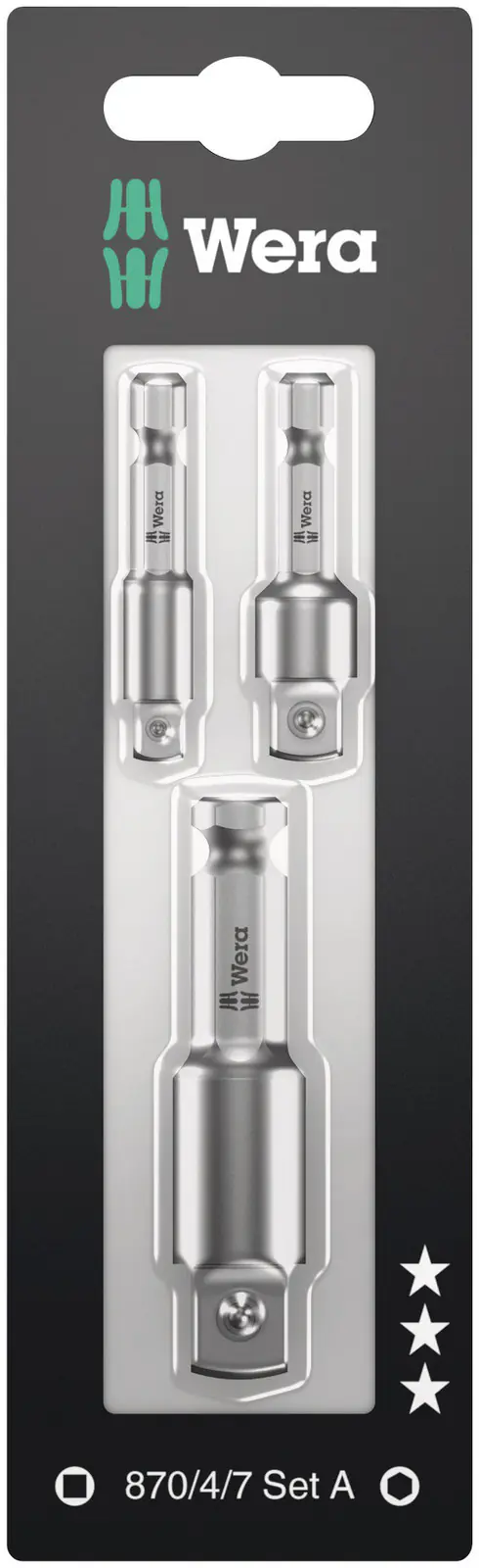 Wera Adapter-Set 870/4/7 Set A SB 3-teilig