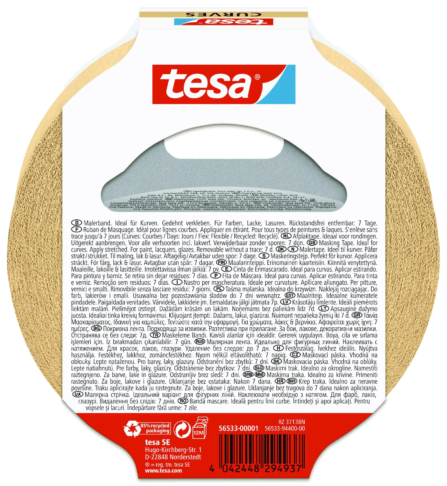 tesa Malerband für Kurven 25 m x 25 mm, beige tesa Malerband für Kurven 25 m x 25 mm, beige