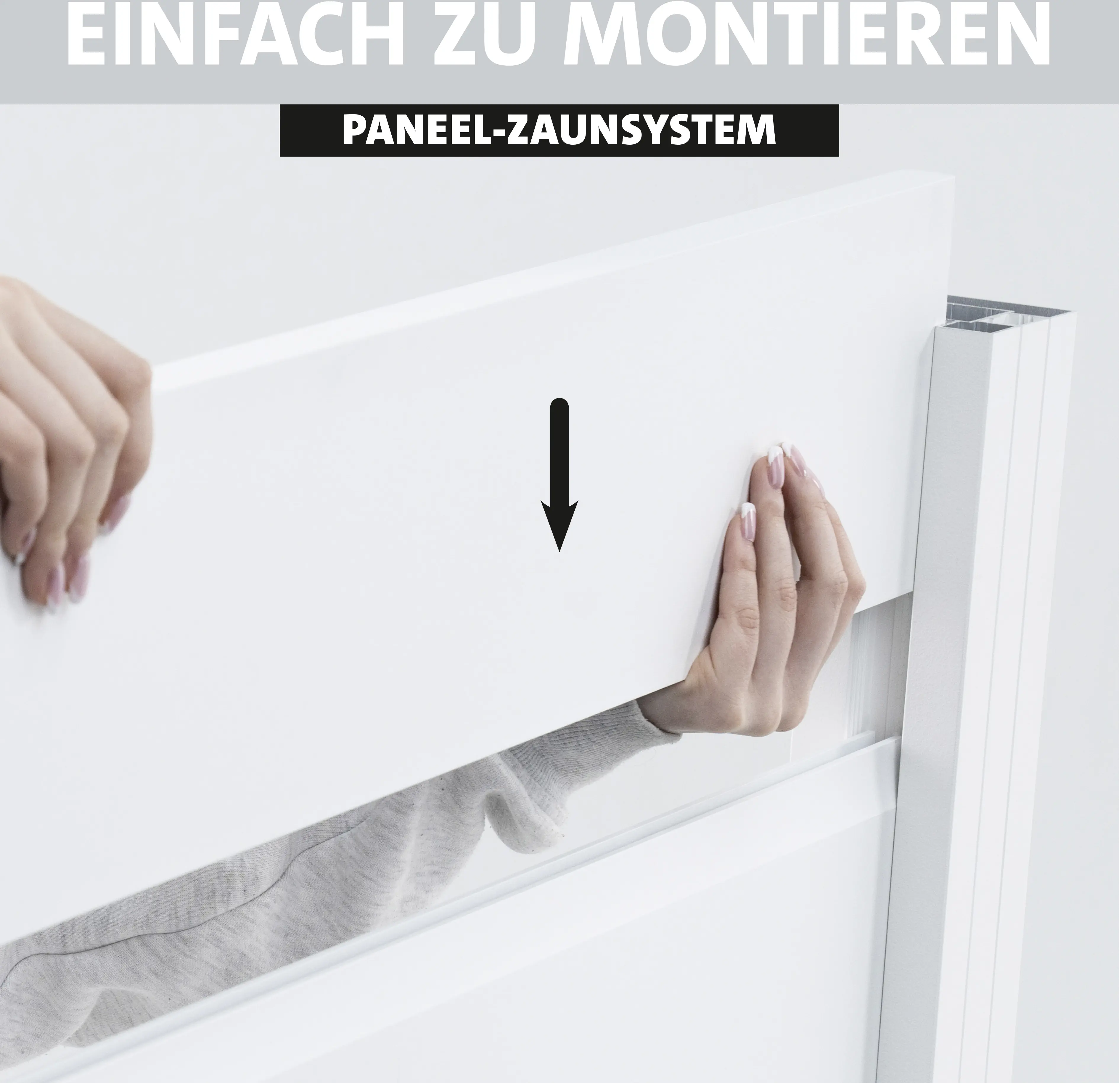 Ambiente Alu-Zaun Grundset Paneel 150 weiß 187 x 184,2 cm  