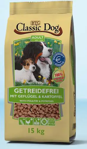 4260104076530 Classic Dog getreidefrei Geflügel und Kartoffel 15kg Adult
