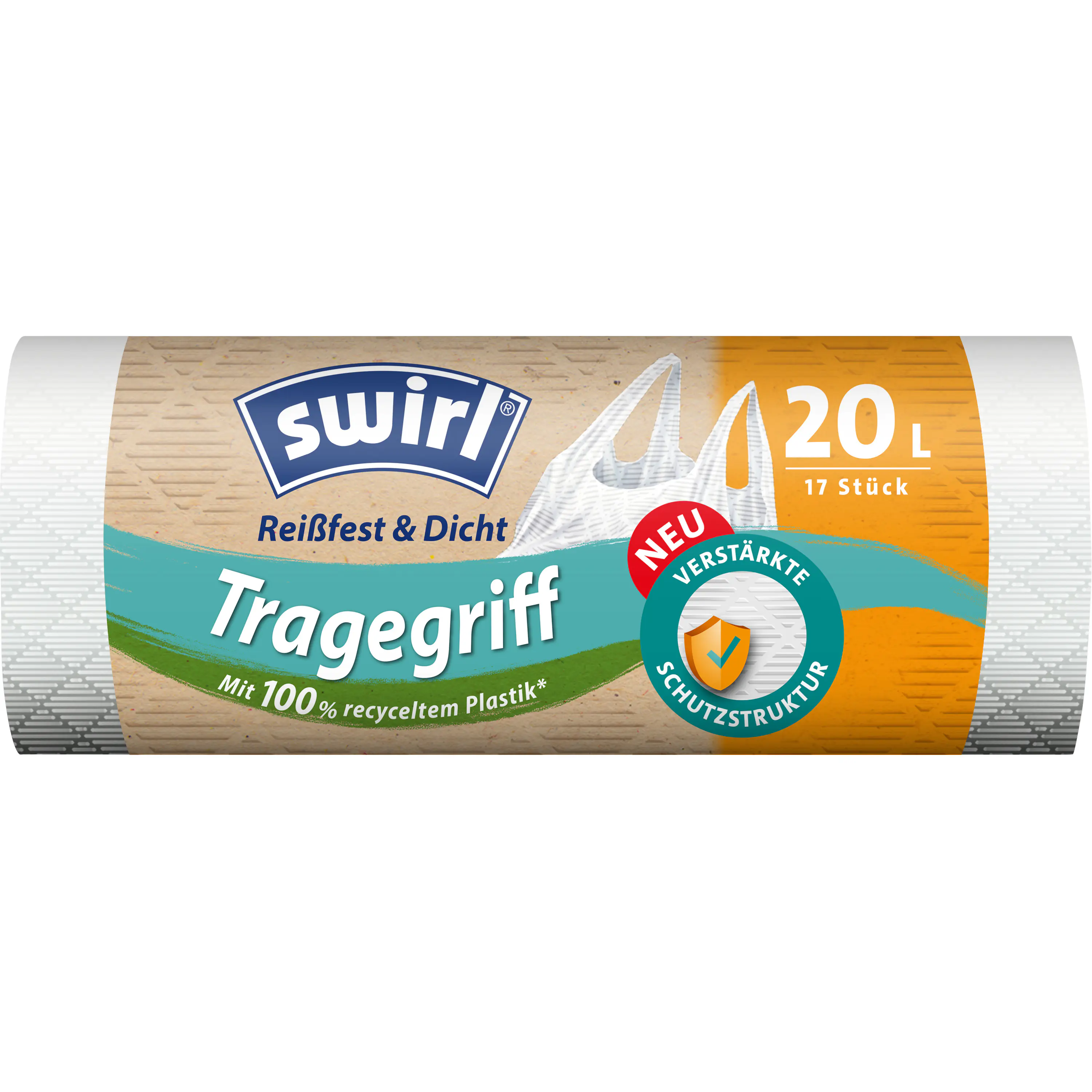 Swirl® 20 l Tragegriff-Müllbeutel Reißfest & Dicht