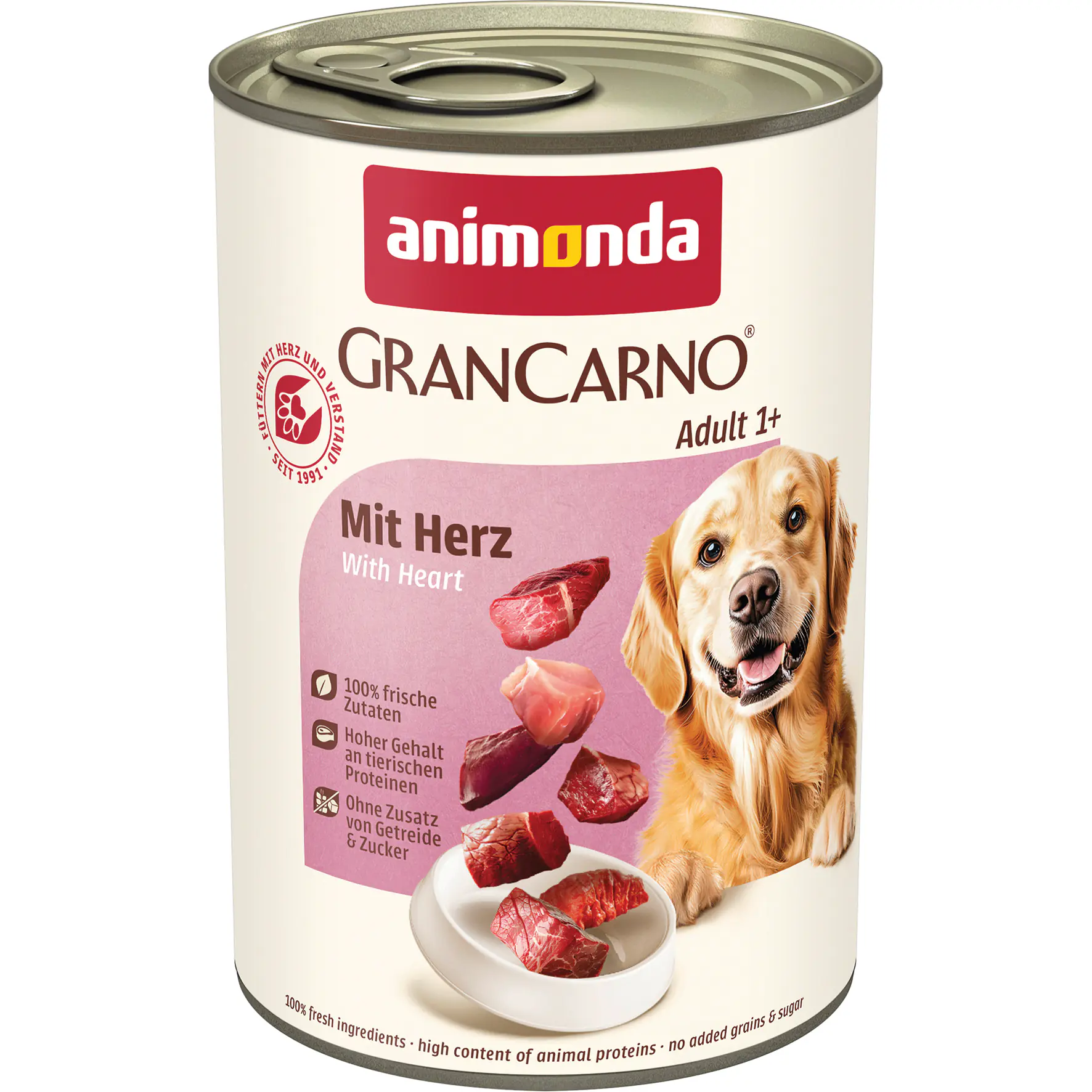 Animonda GranCarno Hundenassfutter Adult getreidefrei 400 g Herz