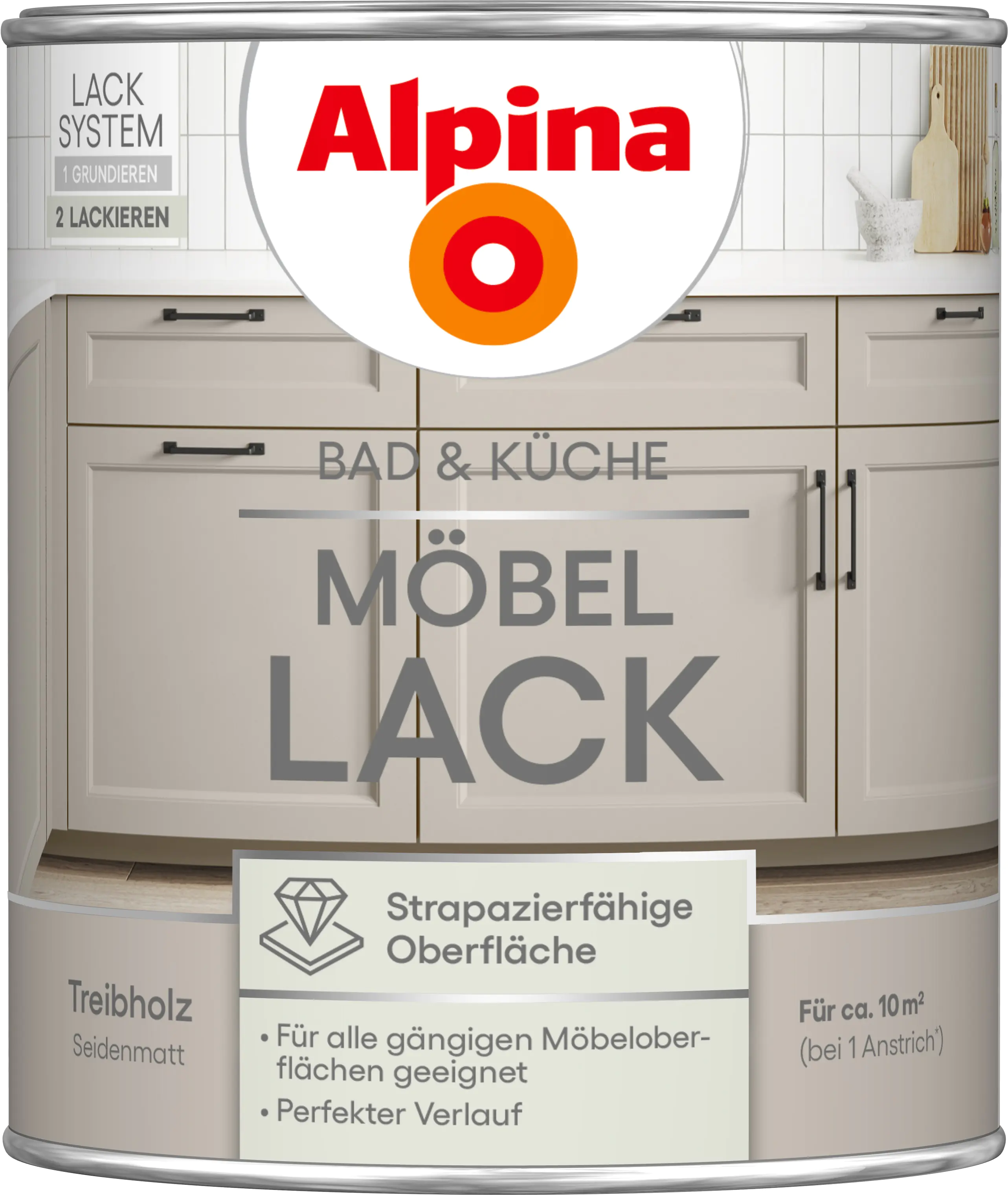 Alpina Möbellack für Küche & Badezimmer Treibholz 750 ml Alpina Möbellack für Küche & Badezimmer Treibholz 750 ml