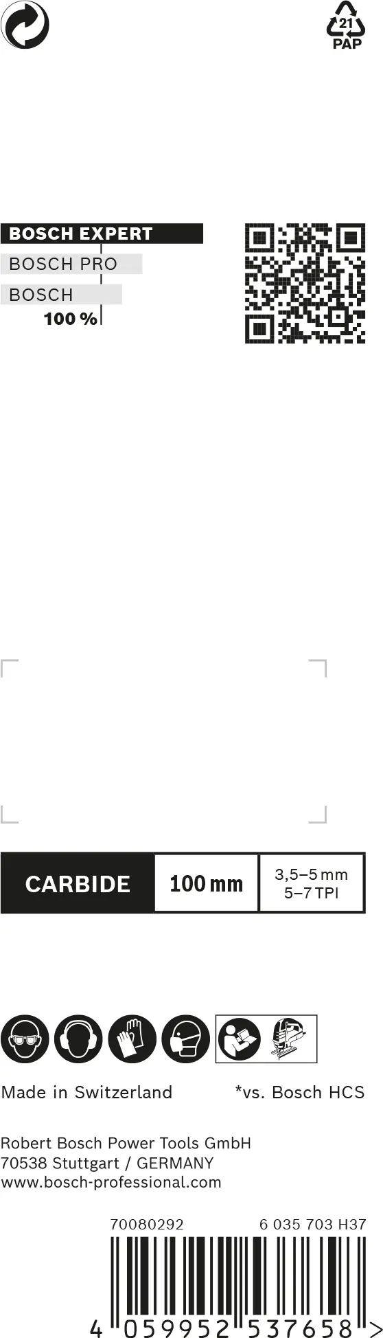 Bosch Stichsägeblätter Expert Hardwood Fast T 144 DHM 3 Stück