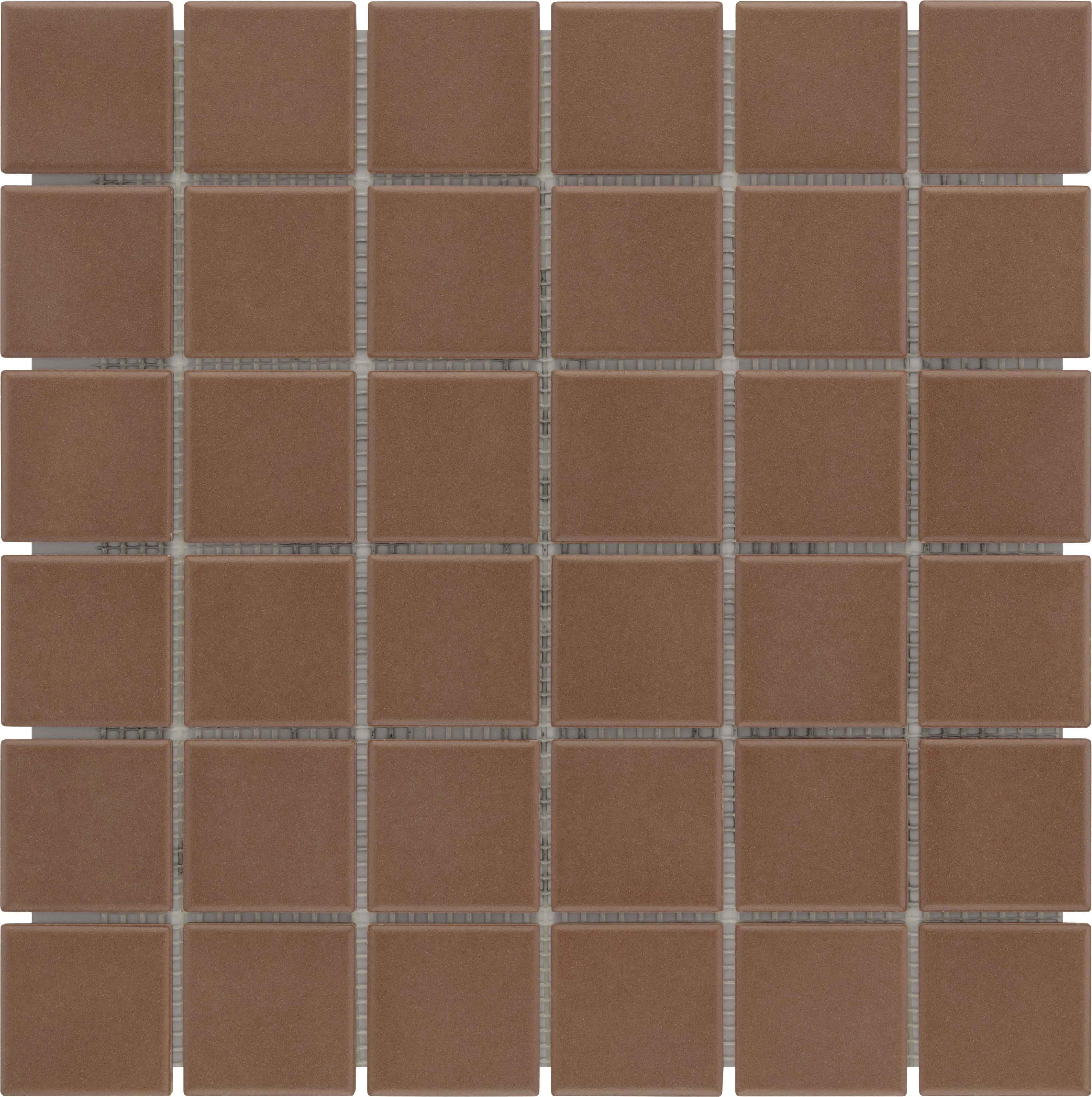 KNG Mosaikfliese rutschhemmend 29,7 x 29,7 cm dunkelrot unglasiert