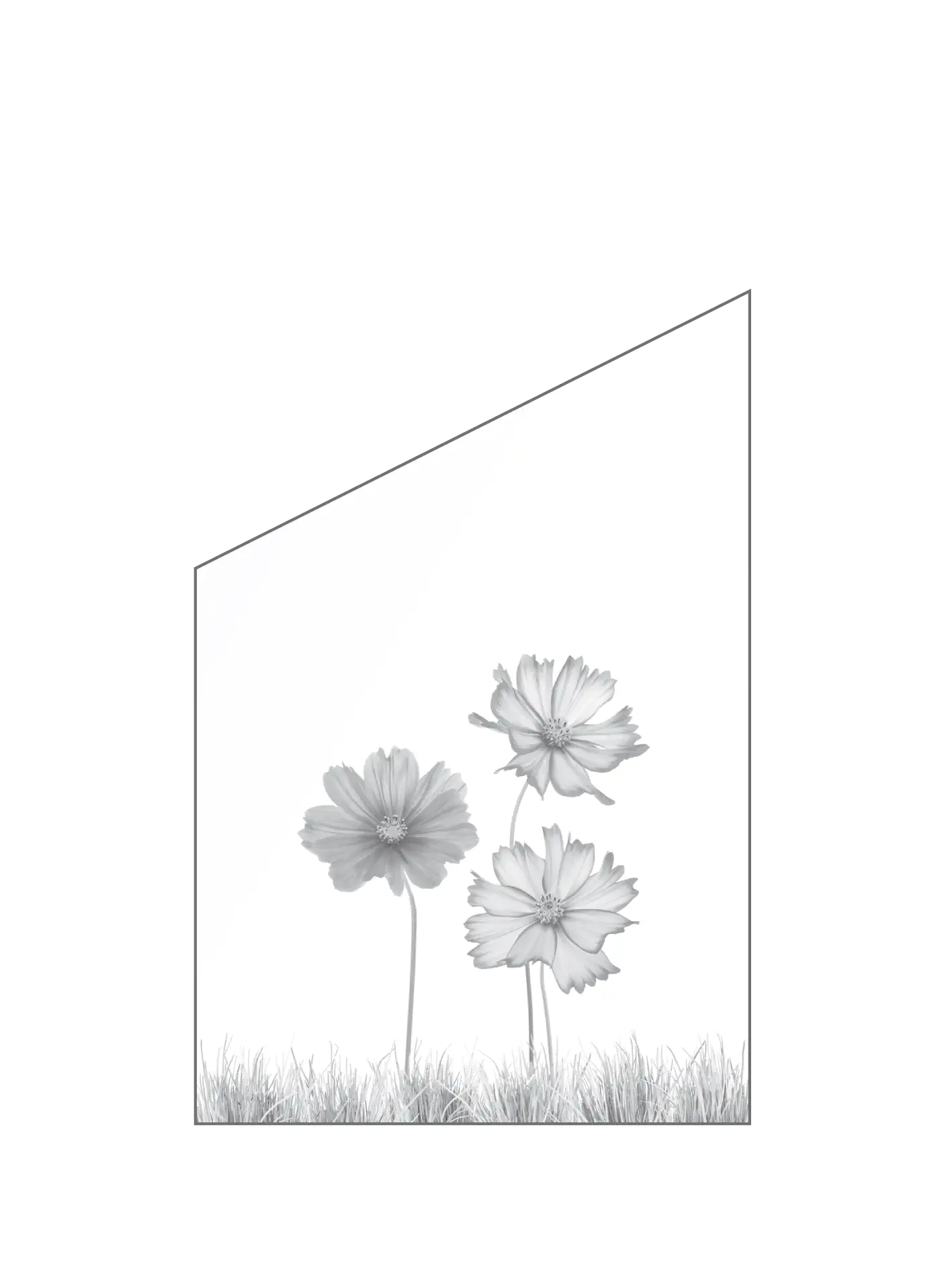 Ambiente Glaszaun Dekor 93 schräg 120 x 120/180 cm gehärtetes 8 mm Glas