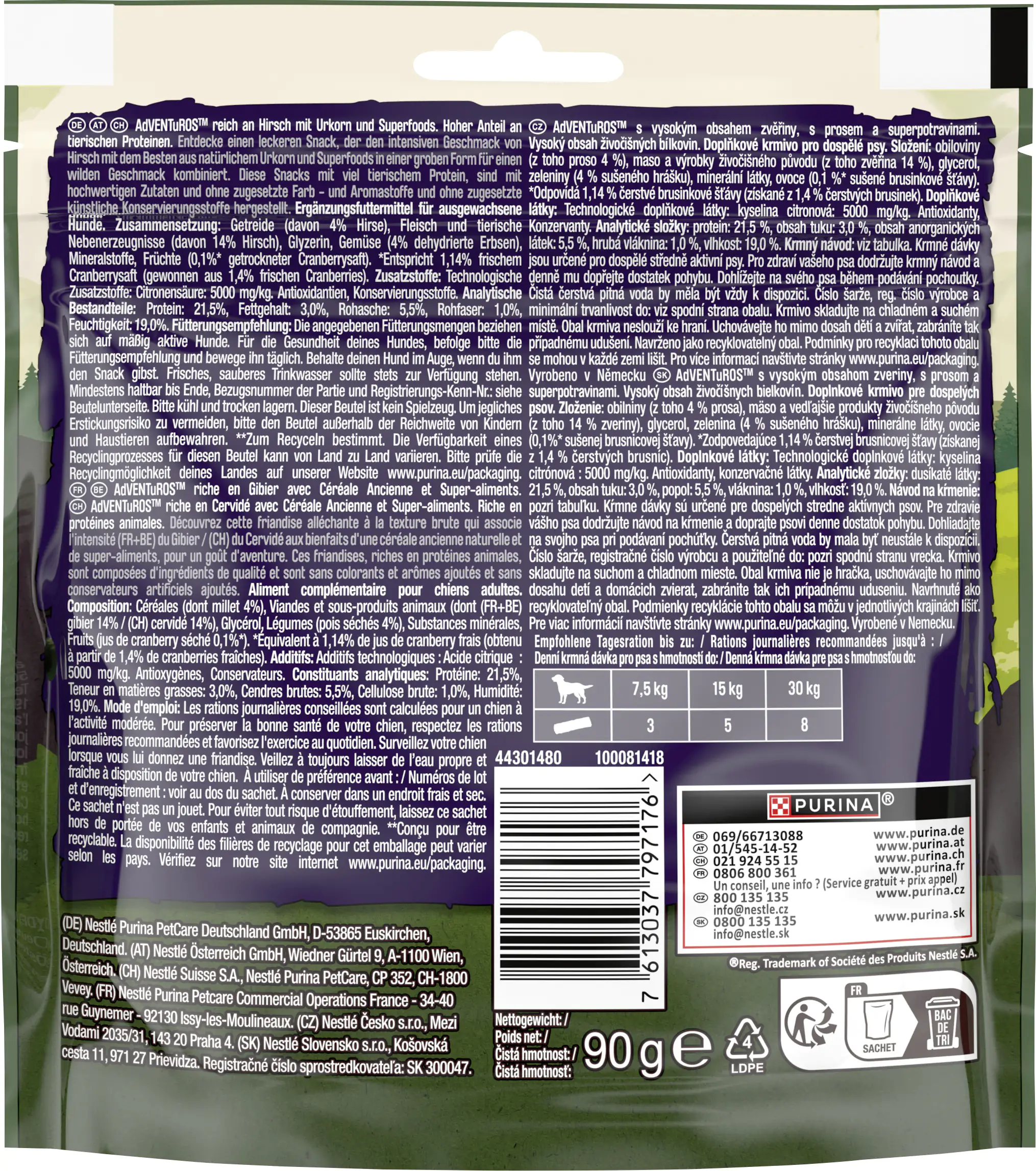 Adventuros reich an Hirsch mit Urkorn und Superfoods 90 g Adventuros reich an Hirsch mit Urkorn und Superfoods 90 g