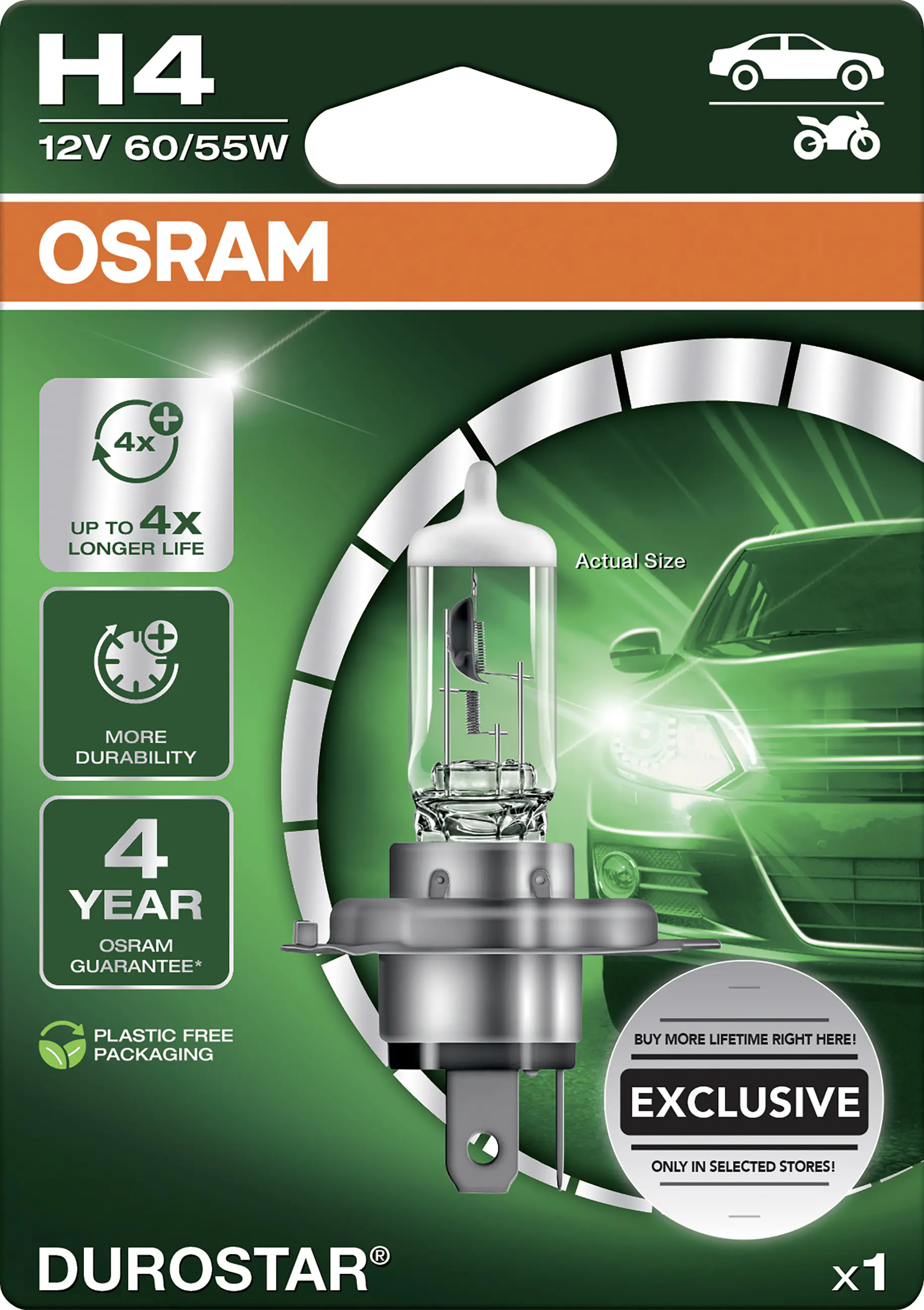 Osram Scheinwerferlampe H4 Durostar 2.0 Osram Scheinwerferlampe H4 Durostar 2.0