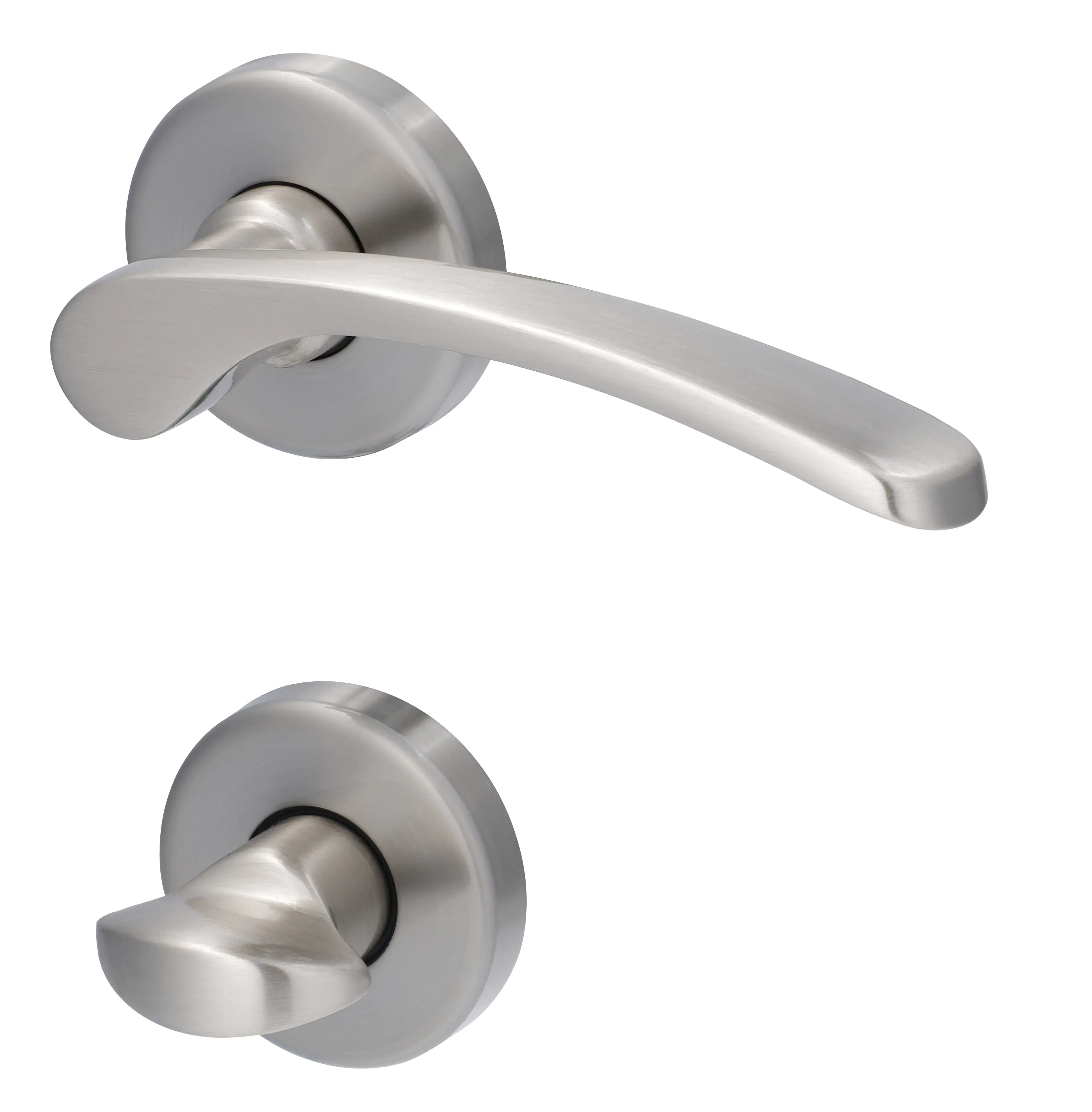 Alpertec WC-Rosettengarnitur Amos Messing silber rund