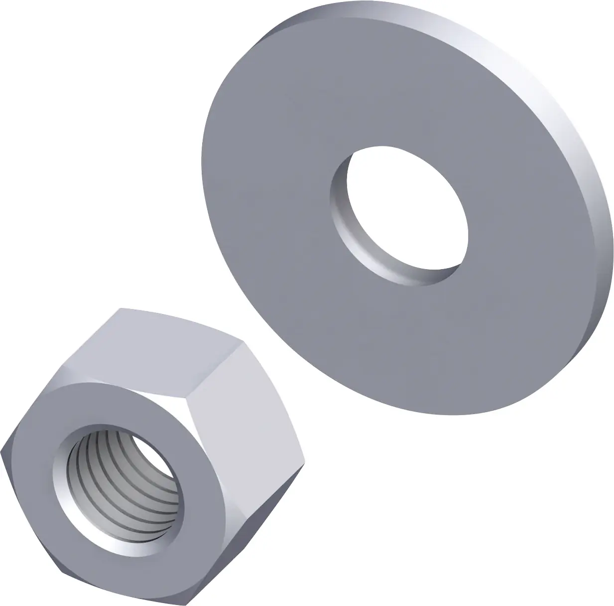 alfer Set: Sechskantmuttern mit Unterlegscheiben M6 tahl verzinkt