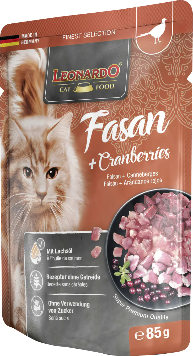 Leonardo Katzennassfutter Fasan und Cranberries 85 g