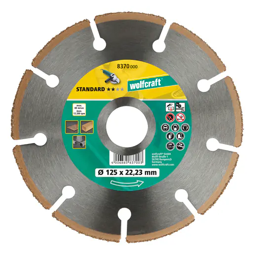 Wolfcraft HM Trennscheibe Ø 115 mm Bohrung 22,23 mm für Laminat/Vinylboden