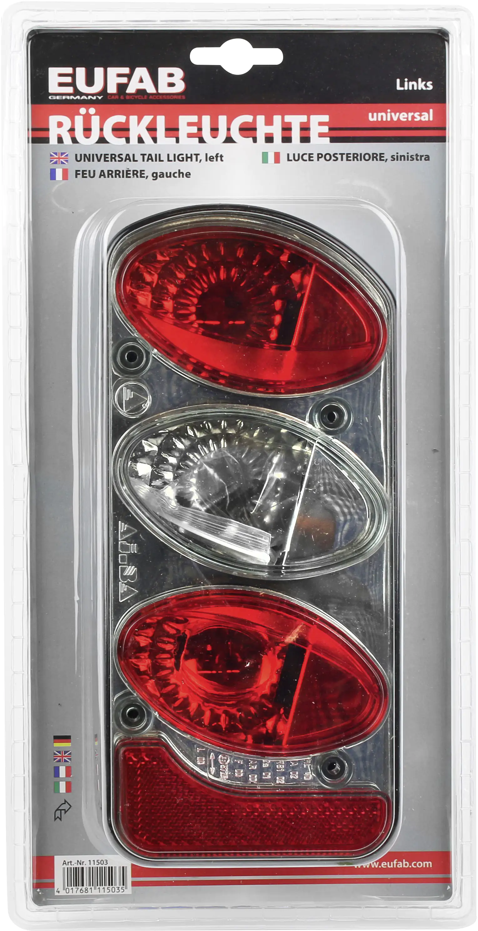 EUFAB Rückleuchte universal 11503 Rauchglas links EUFAB Rückleuchte universal 11503 Rauchglas links