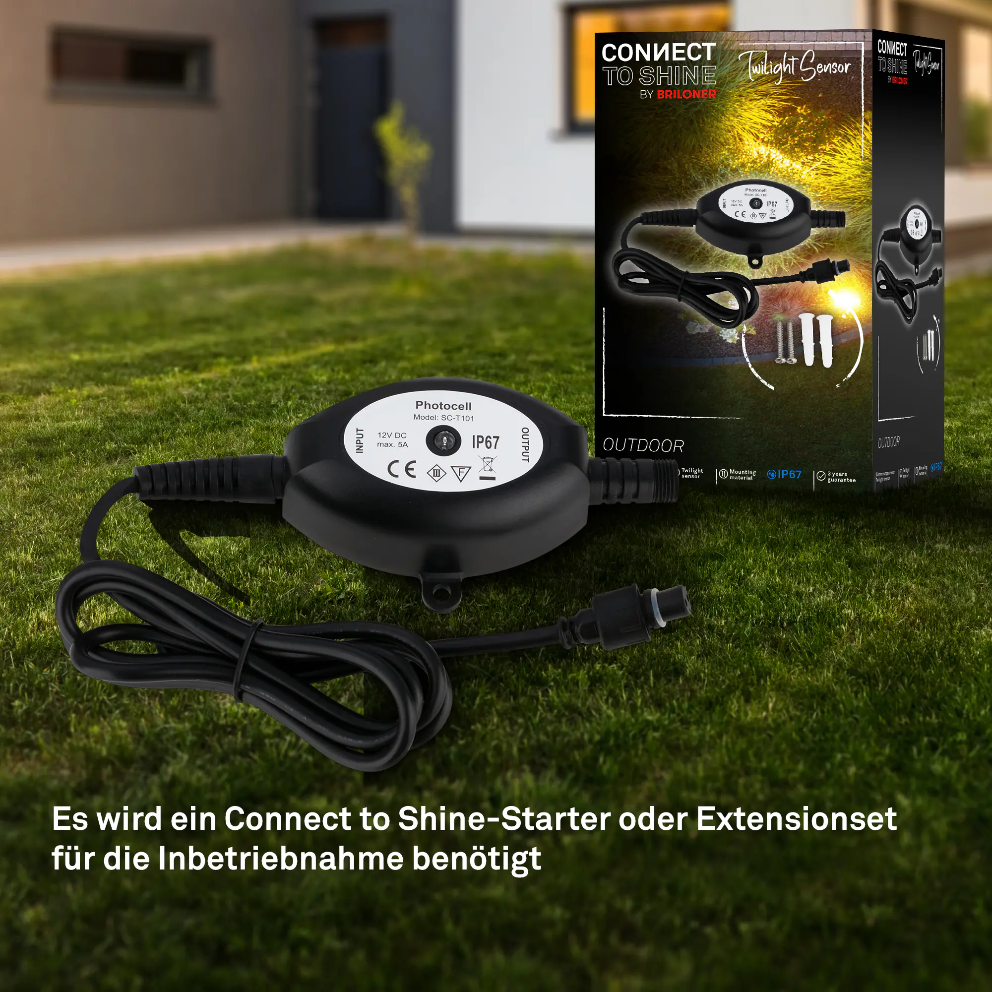 Briloner Dämmerungssensor Connect to Shine 12V schwarz, IP67 Briloner Dämmerungssensor Connect to Shine 12V schwarz, IP67