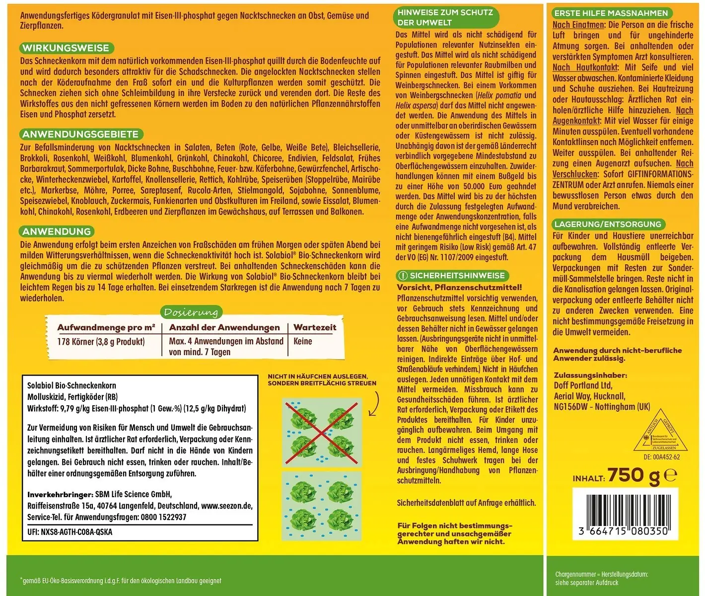 Solabiol Bio-Schneckenkorn 750 g Solabiol Bio-Schneckenkorn 750 g