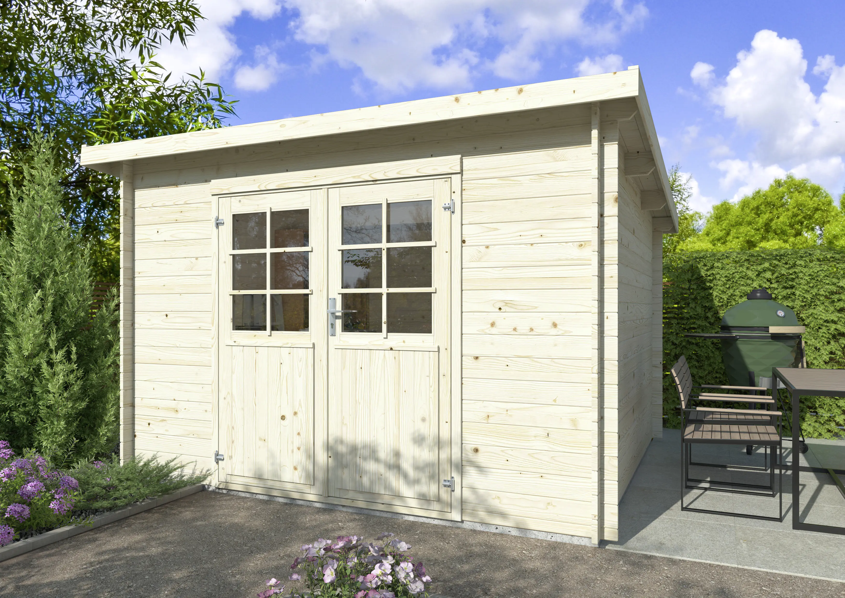 Palmako Gartenhaus Lila 1 306 x 276 cm naturbelassen