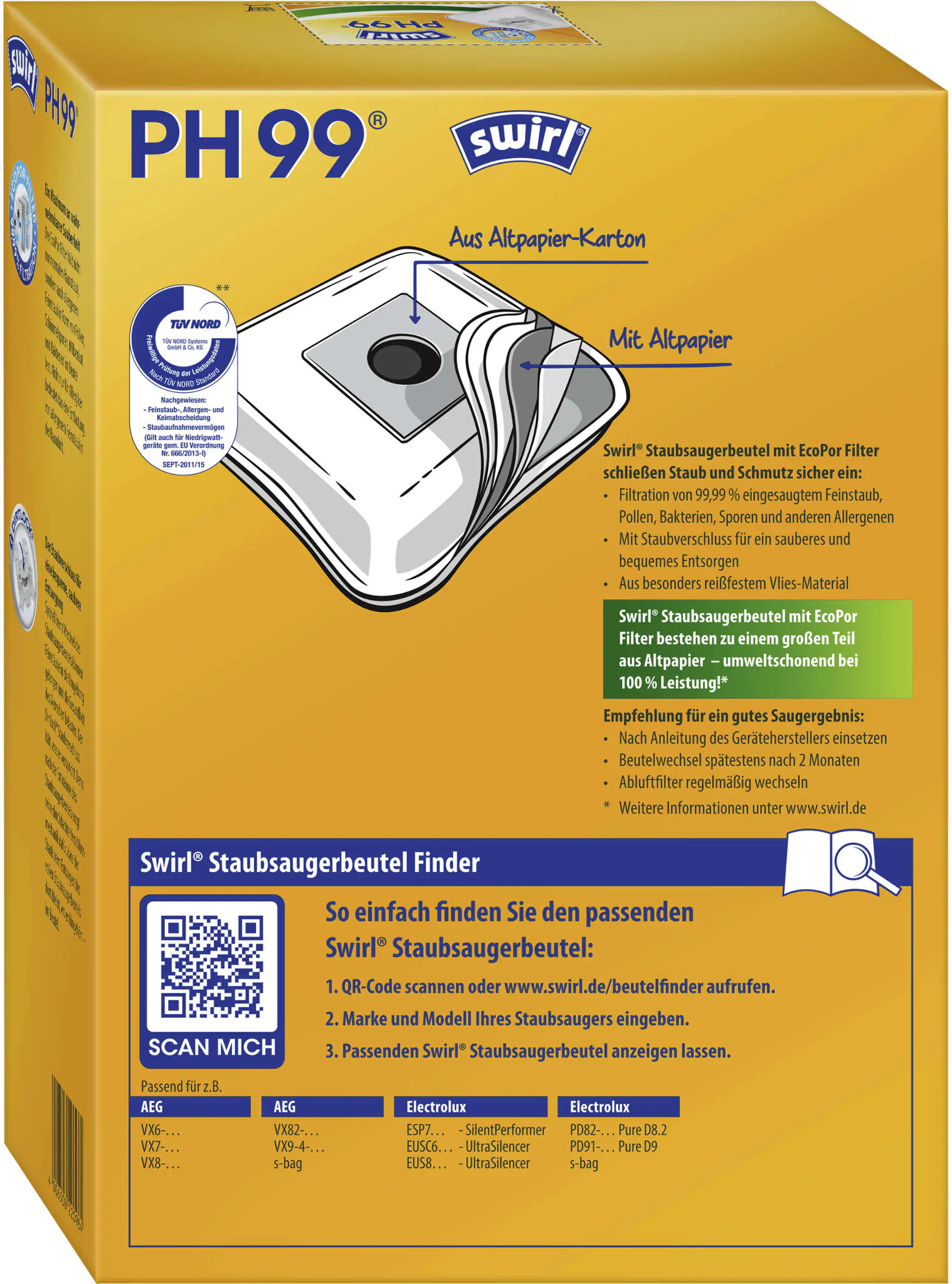 Swirl PH 99 Staubsaugerbeutel Swirl PH 99 Staubsaugerbeutel