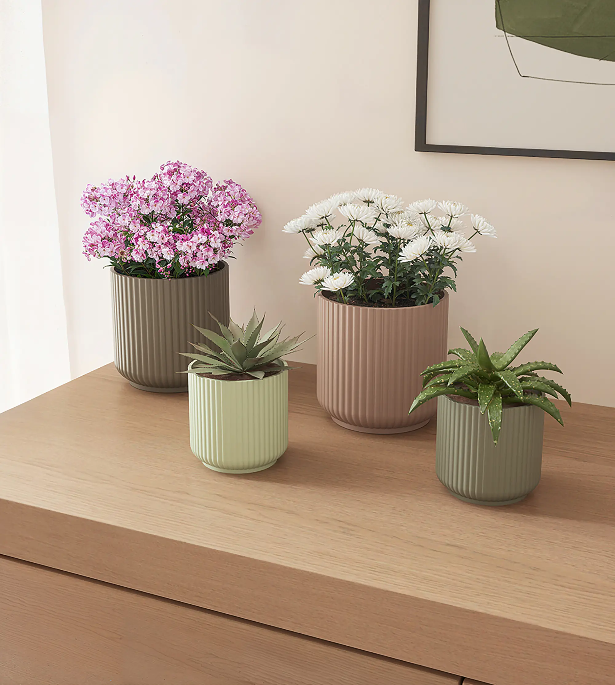 Artevasi Übertopf Luna Keramik hellrosa matt Ø 14 x 13 cm 