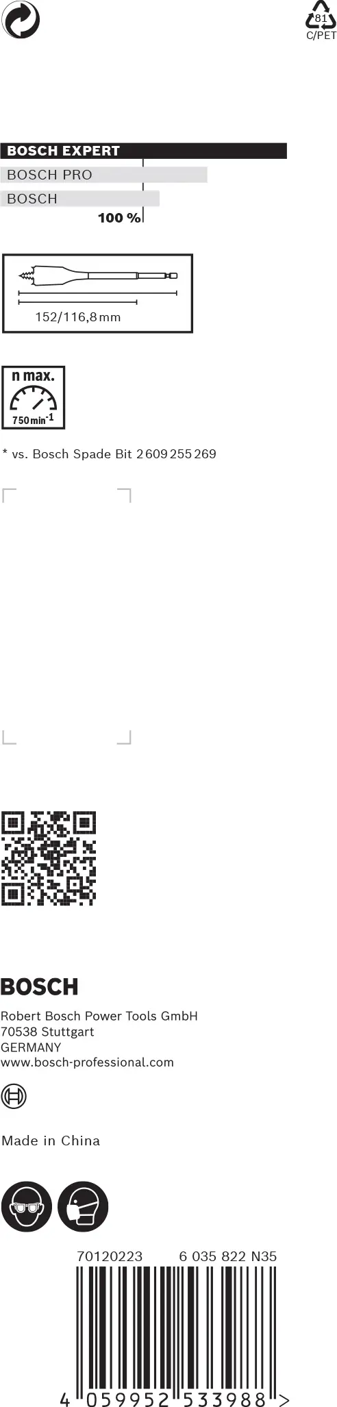 Bosch Expert Self Cut Speed Flachfräsbohrer 28 x 152 mm