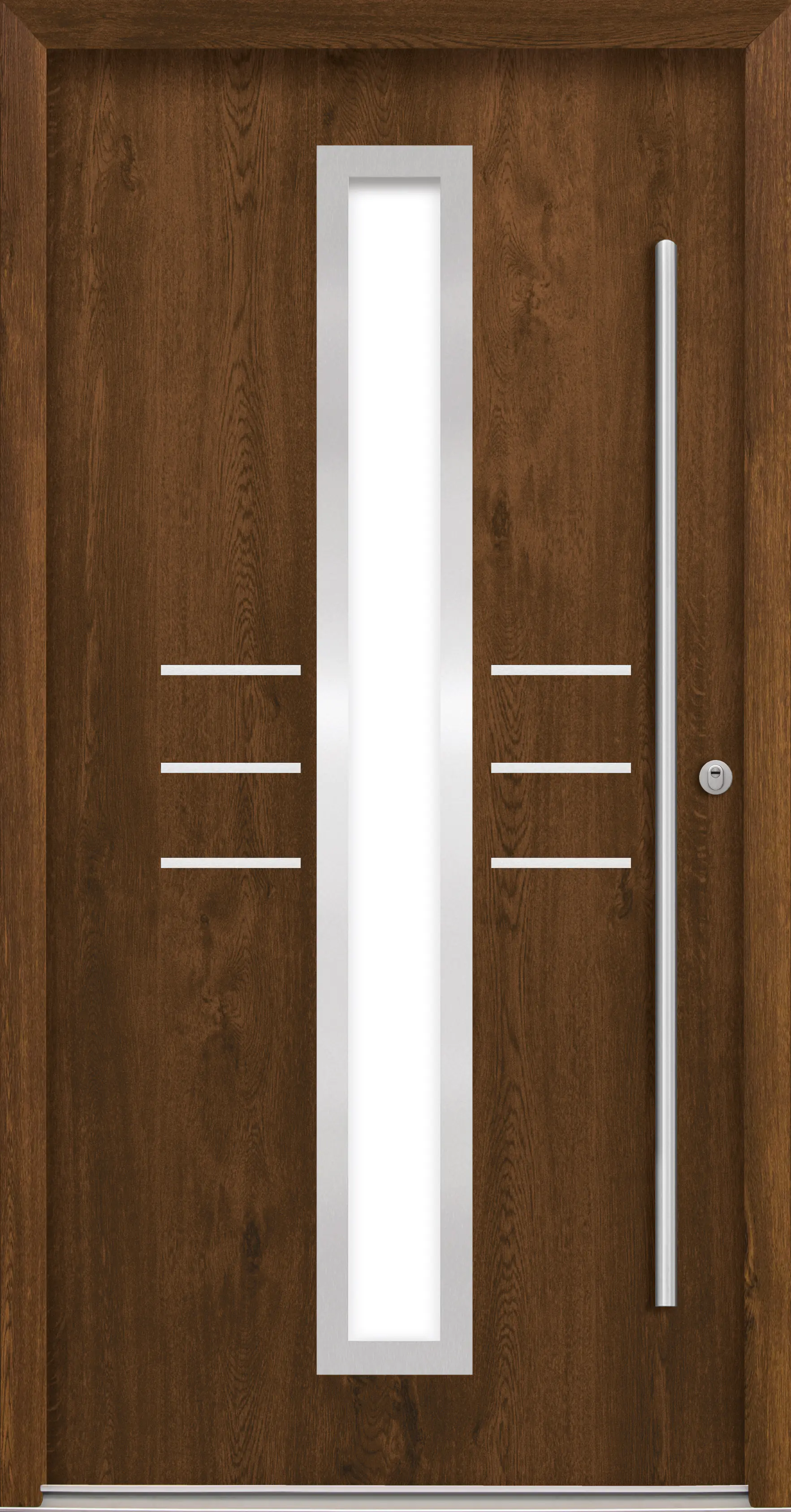 Splendoor Haustür Passivedoor Premium B07 RC2 Nussbaum DIN Rechts 110 x 210 cm