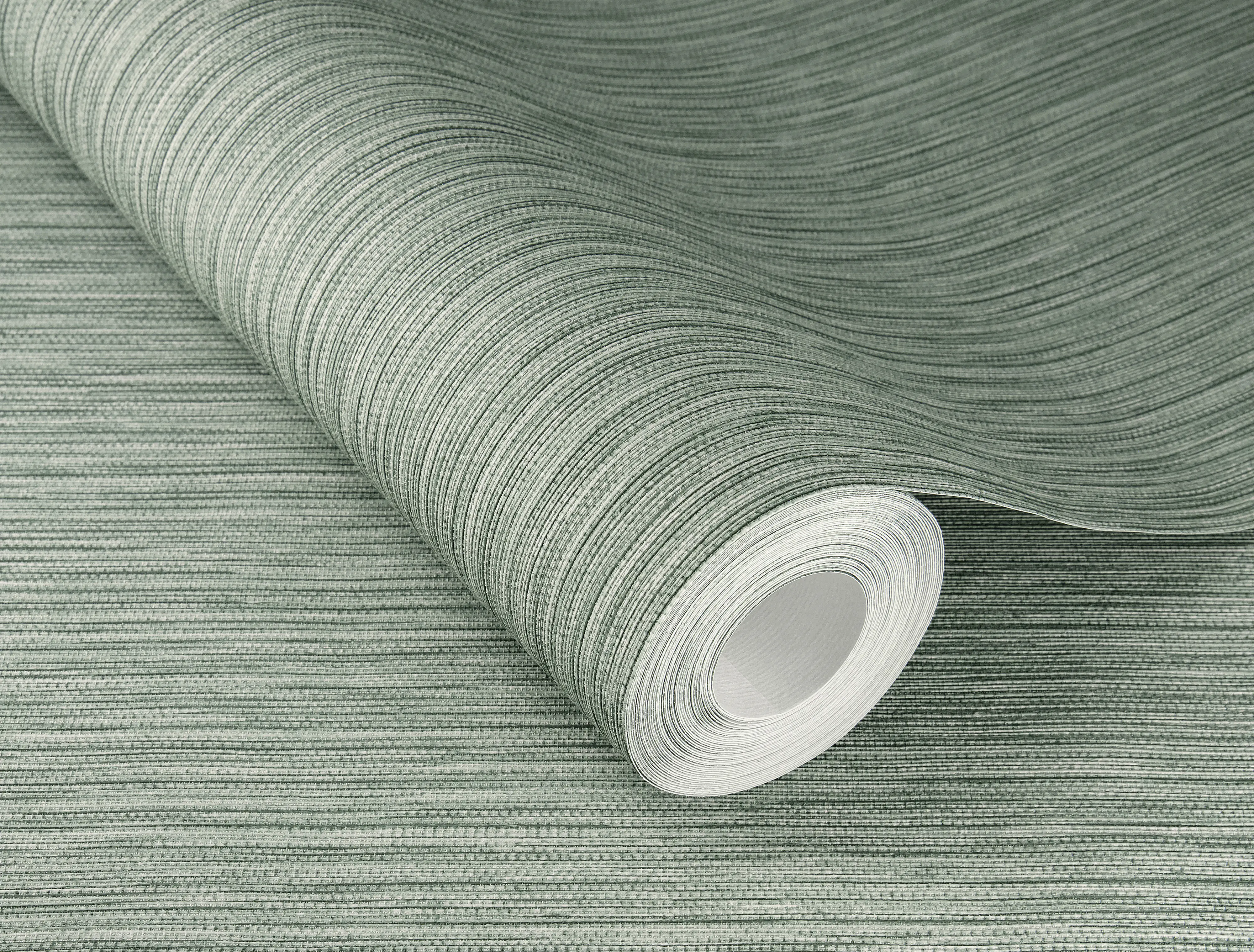 Rasch Vliestapete 537666 Grün-Graugrün Uni 10,05 m x 0,53 m